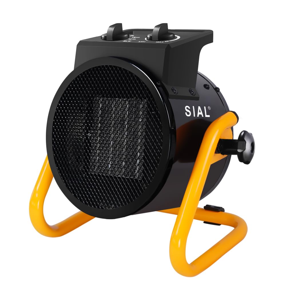 SIAL 3000W Heizlüfter - Elektroheizgebläse - Keramik Heizstrahler - Bauheizer Bautrockner - Heizgerät mit Überhitzungsschutz - Für Baustellen, Häuser, Werkstätten, Garagen - P3 - Schwarz Schwarz-3kw 🌡️🏗️ Angebot bei HelloDeals