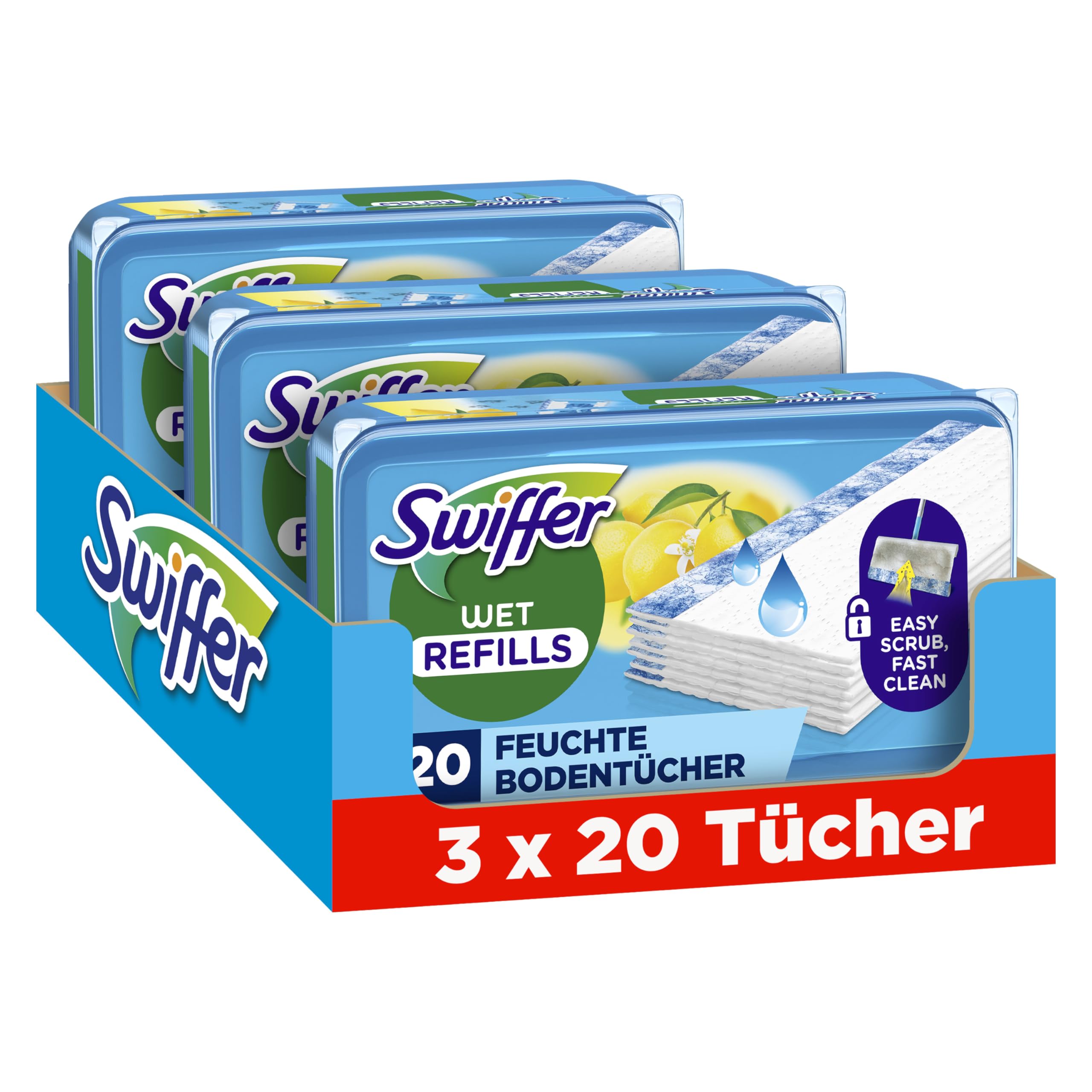 🌟 Angebot: Swiffer Bodenwischer Feuchte Bodentücher mit Citrusfrische Duft 60-er Pack! Angebot bei HelloDeals