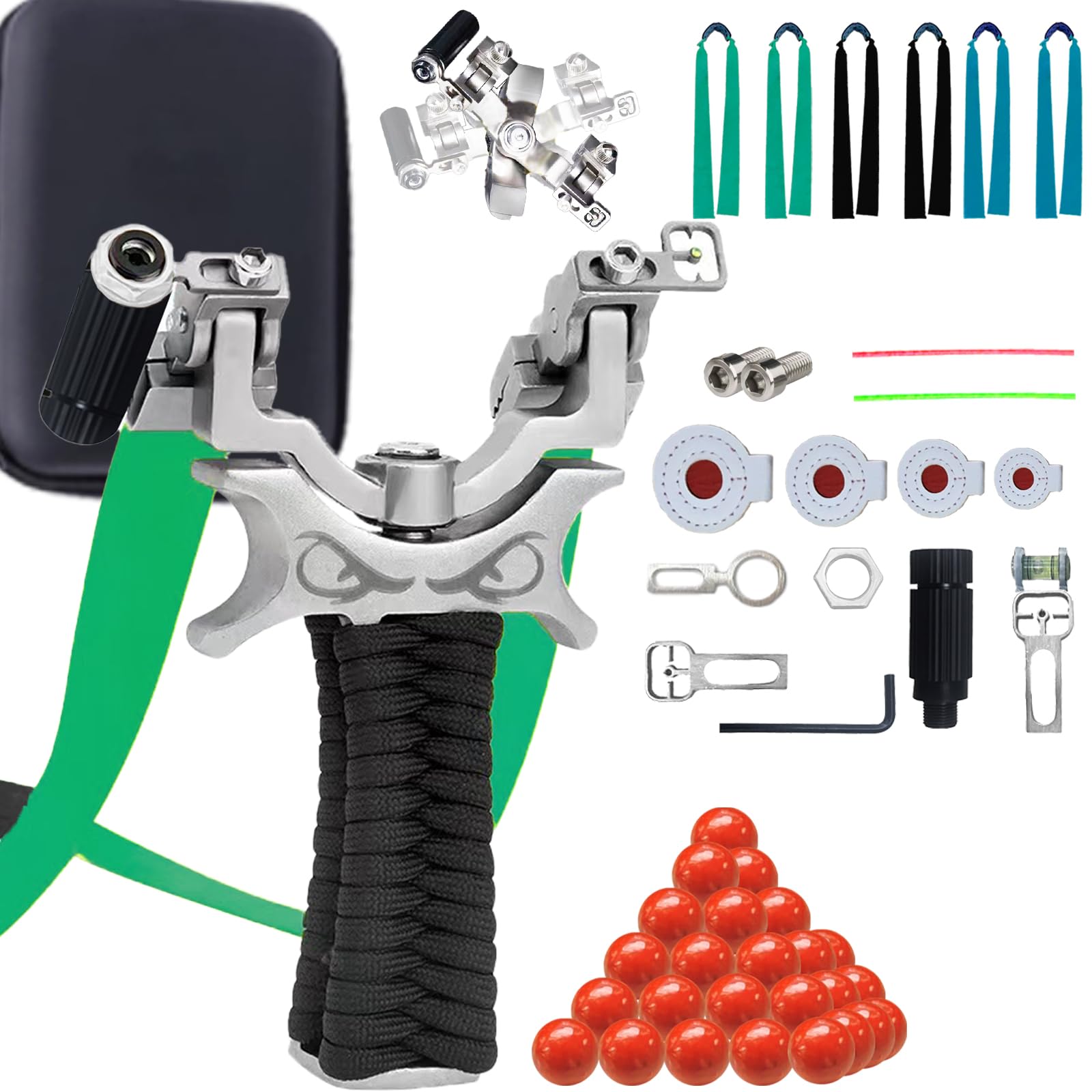 NWIWI Steinschleuder & Zwille Set 🎯 360° drehbarer Bügelkopf - Outdoor Sportschleuder Angebot bei HelloDeals