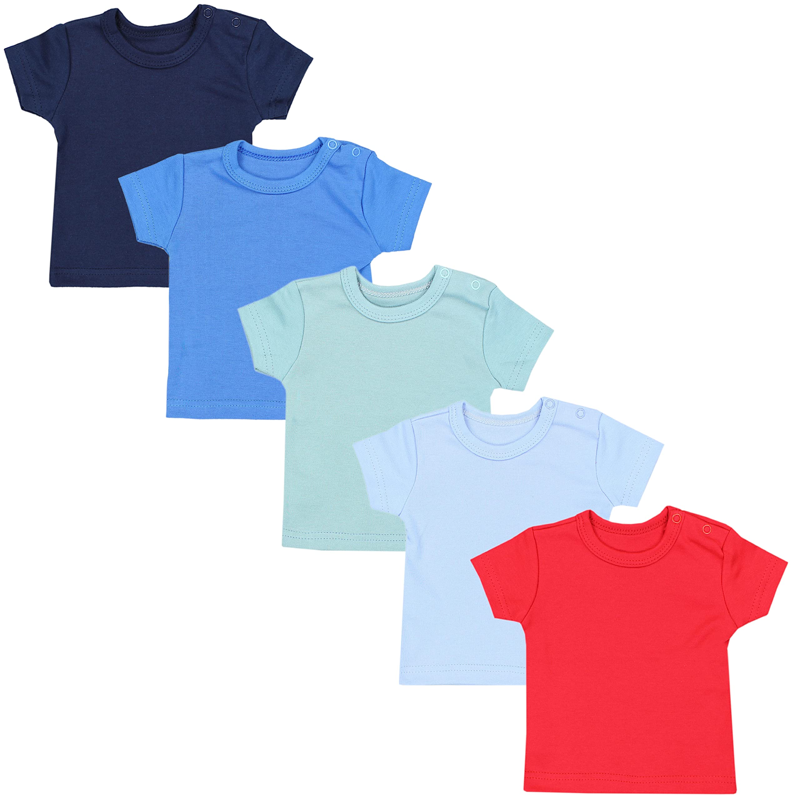😍👶👕 TupTam Baby Jungen Kurzarm T-Shirt Set 5er - Rot Dunkelblau Blau Grün Hellblau Angebot bei HelloDeals