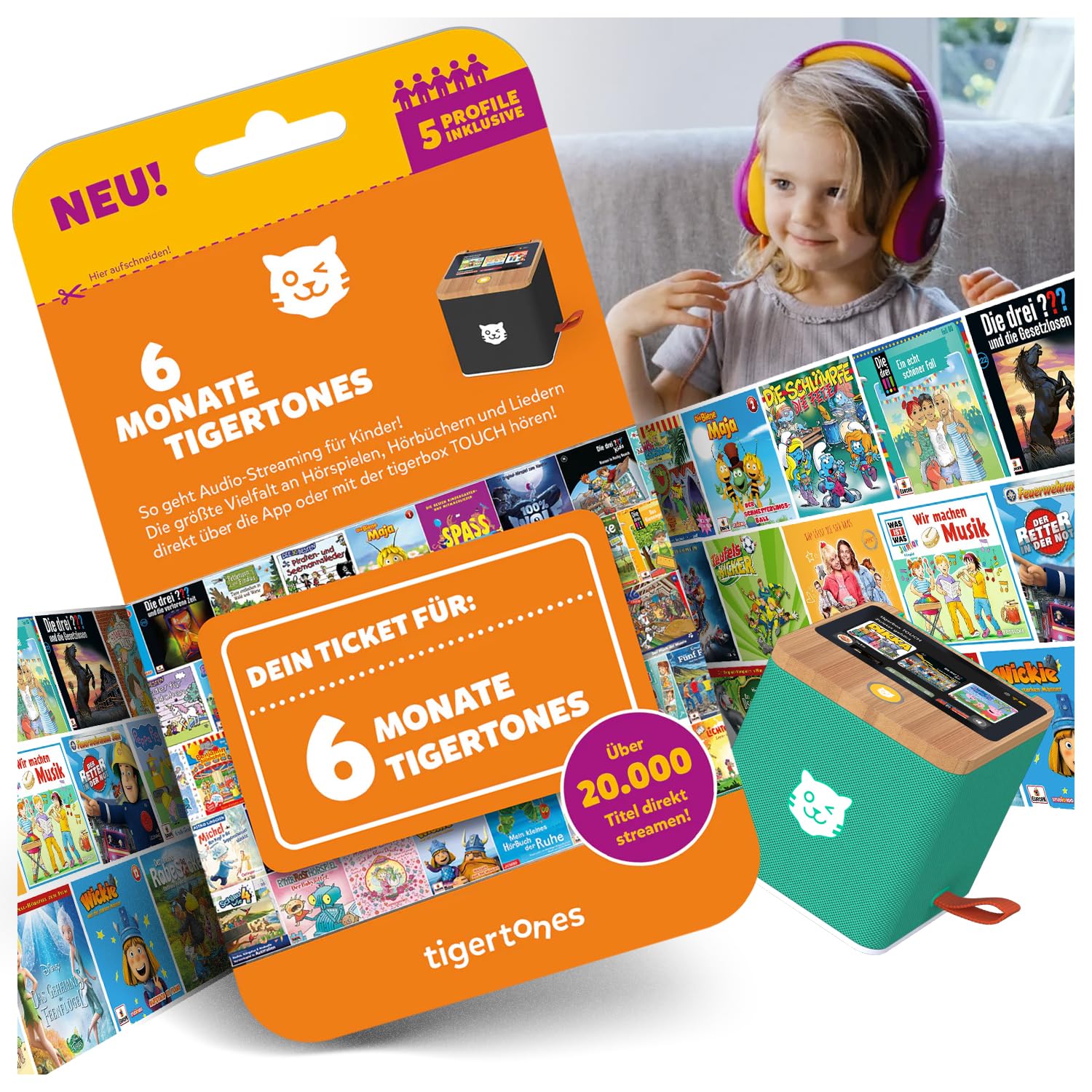 🐯🎧 Tigermedia Tigertones-Ticket 6 Monate tigerbox TOUCH 20.000 Hörspiele 🌟🐷🐻 Angebot bei HelloDeals