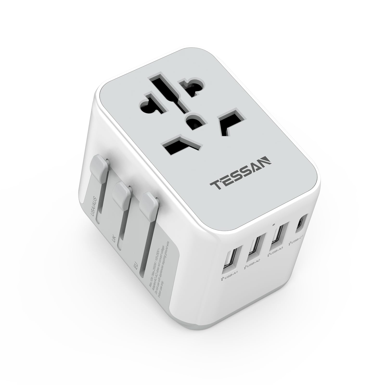 🌍🔌🔋 TESSAN Reiseadapter Weltweit mit 4 USB und 1 AC Buchse - Universaladapter für Reisen Angebot bei HelloDeals