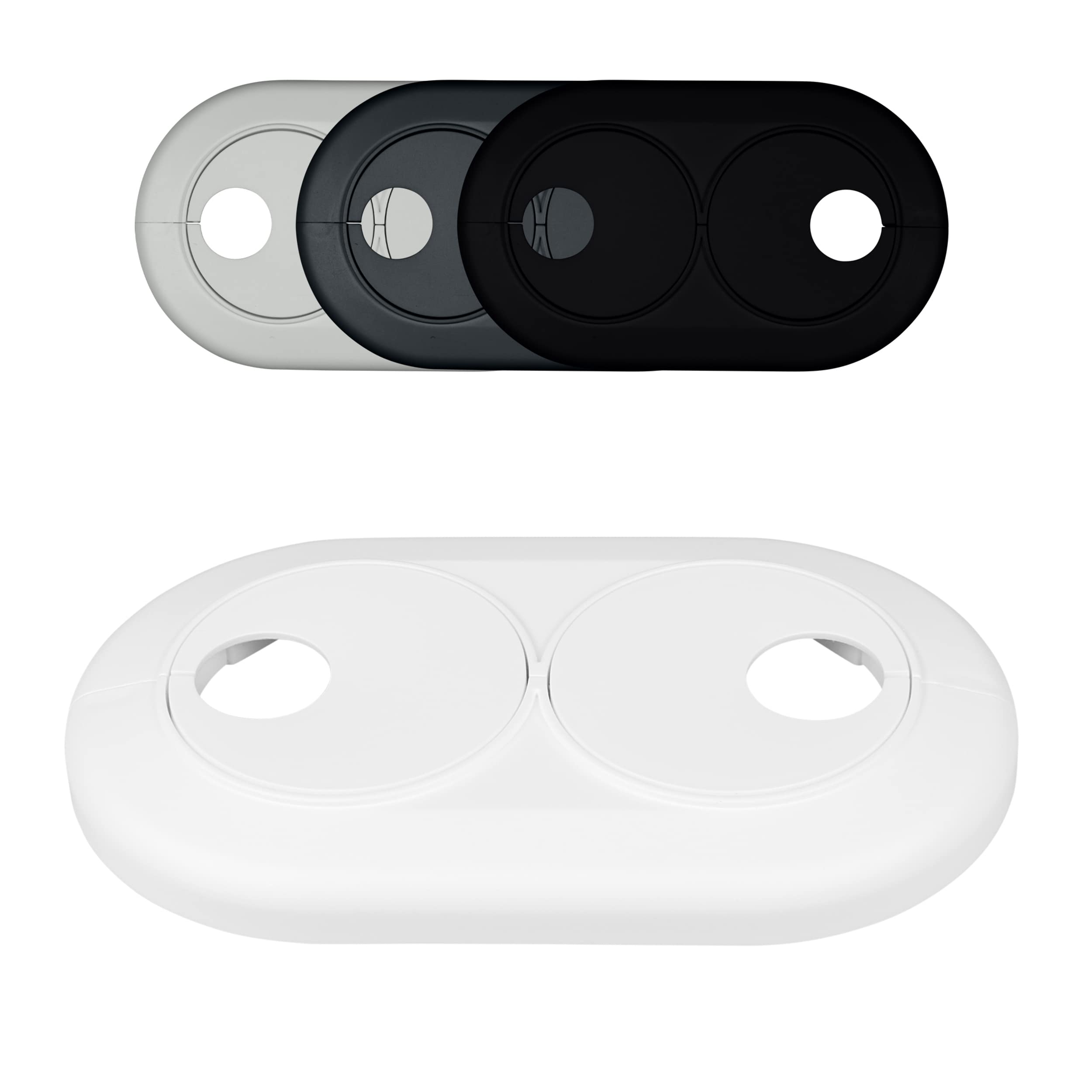 Doppel Heizungsrohr Rosette, Rohrabdeckung Heizung - Weiß (RAL 9016) 15mm Angebot bei HelloDeals