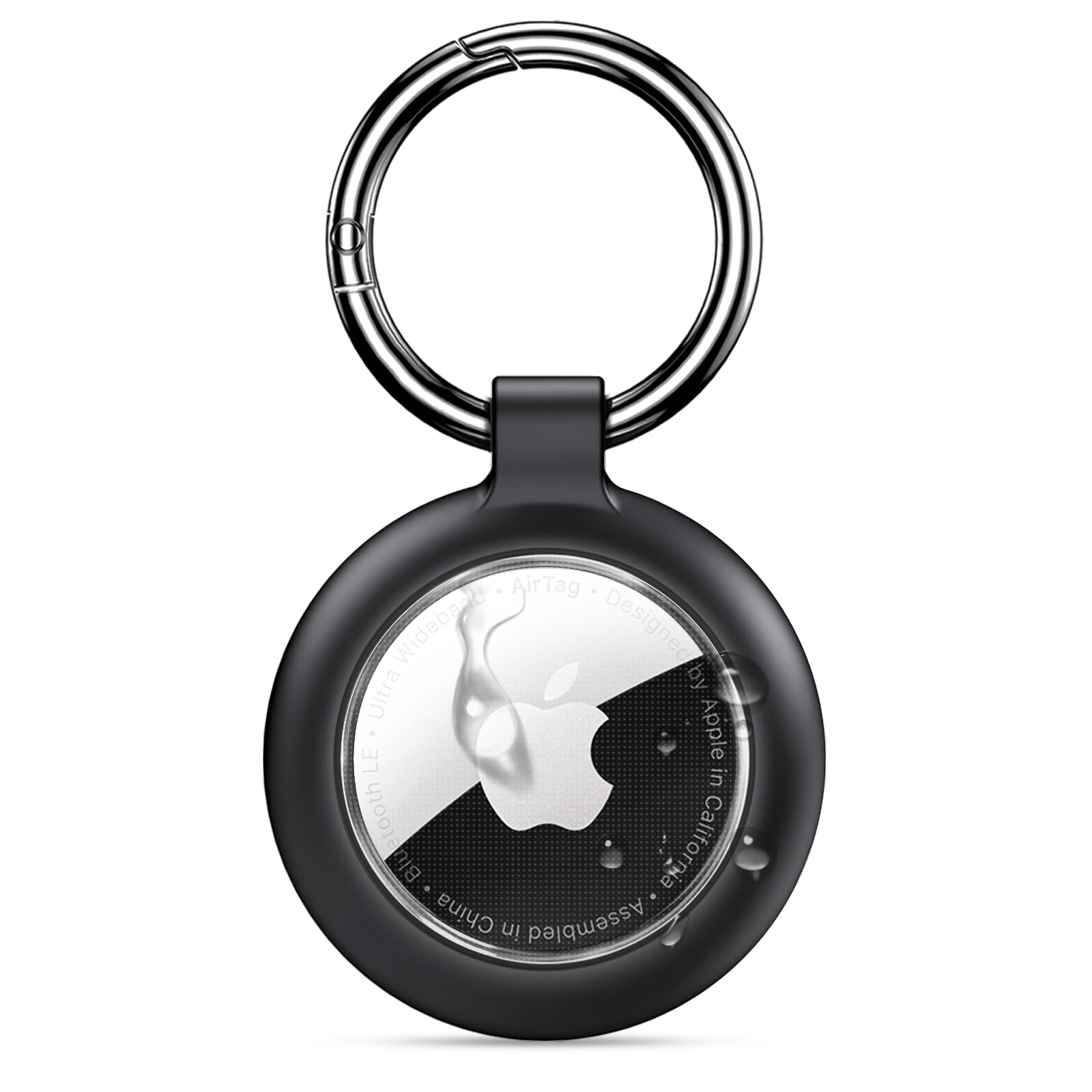 🔥 Inesore Hülle für Apple AirTag Anhänger, Wasserdichter Schlüsselanhänger & Carbonfaser-Optik für Air Tag (Schwarz) C-Black Angebot bei HelloDeals