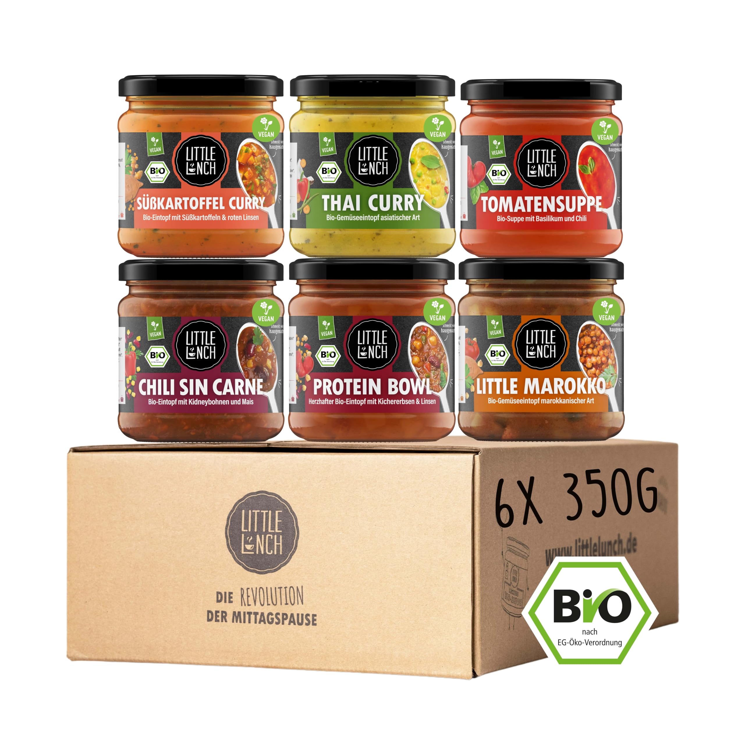 🌱 Little Lunch Bio Vegane Lieblinge Box, Kennenlernbox, 6 x 350g Mix Box 🍲🥣 Angebot bei HelloDeals