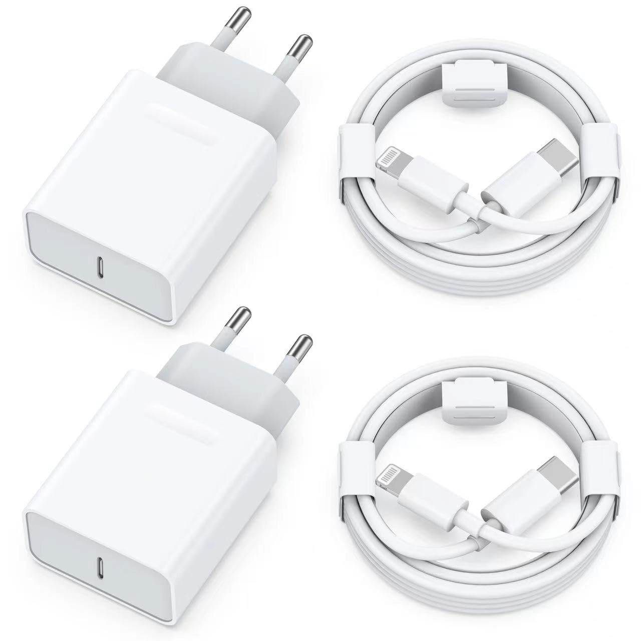 🔋 25W Schnellladegerät und Ladekabel für iPhone 14/14 Plus/14 Pro/14 Pro Max/13 12 11 SE, 4-Pack USB C Ladegerät 2M Schnellladekabel Stecker Netzteil Power Adapter Ladestecker Netzstecker Weiß Angebot bei HelloDeals