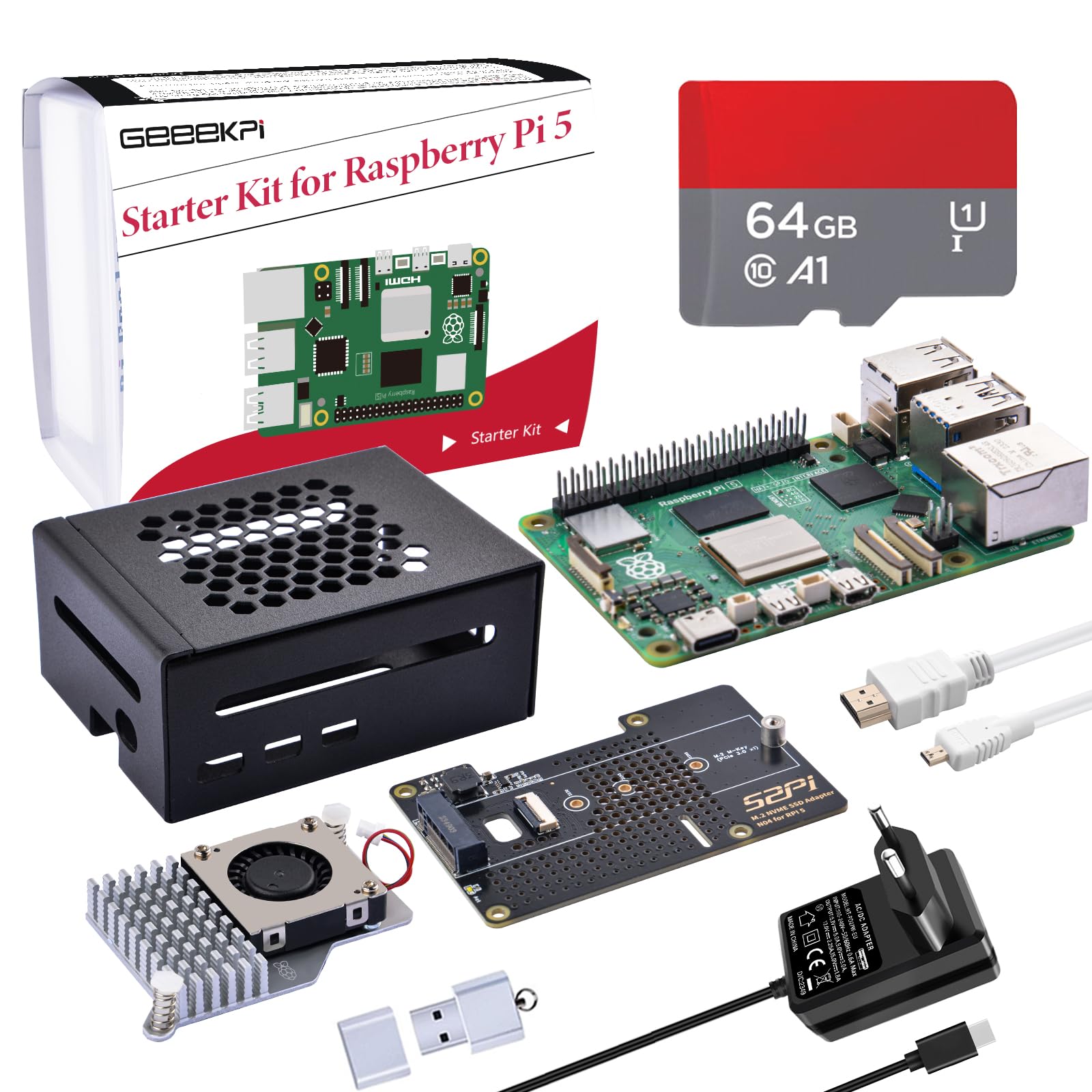 🌟 GeeekPi Starter Kit für Raspberry Pi 5 8GB 🌟 Angebot bei HelloDeals