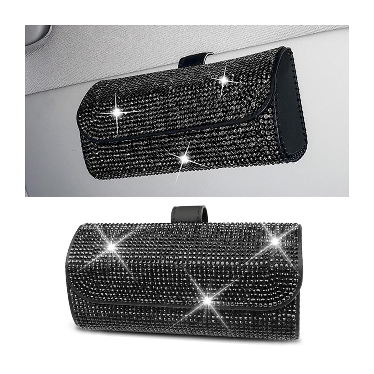 🕶️ JNNJ Auto Brillenetui Kristall Brillen Aufbewahrungsbox Auto Angebot bei HelloDeals