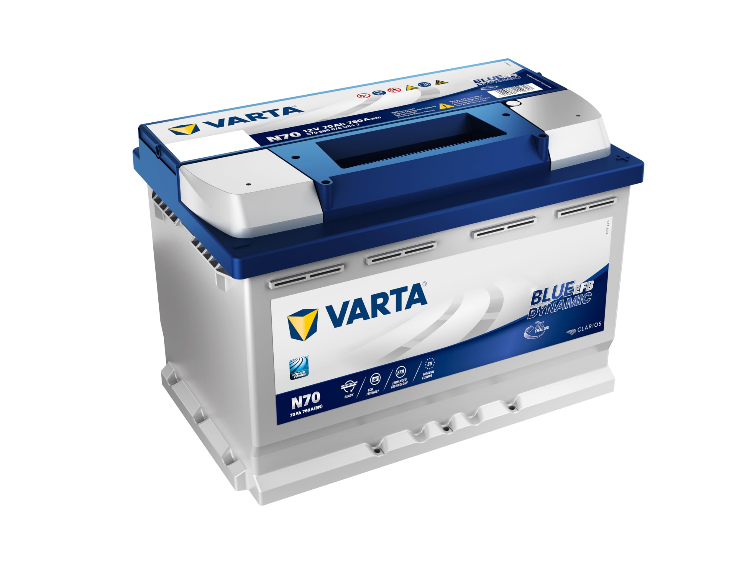 🔋 Varta N70 - Starterbatterie Blue Dynamic EFB 12V / 70Ah / 760A Angebot! 🔋 Angebot bei HelloDeals