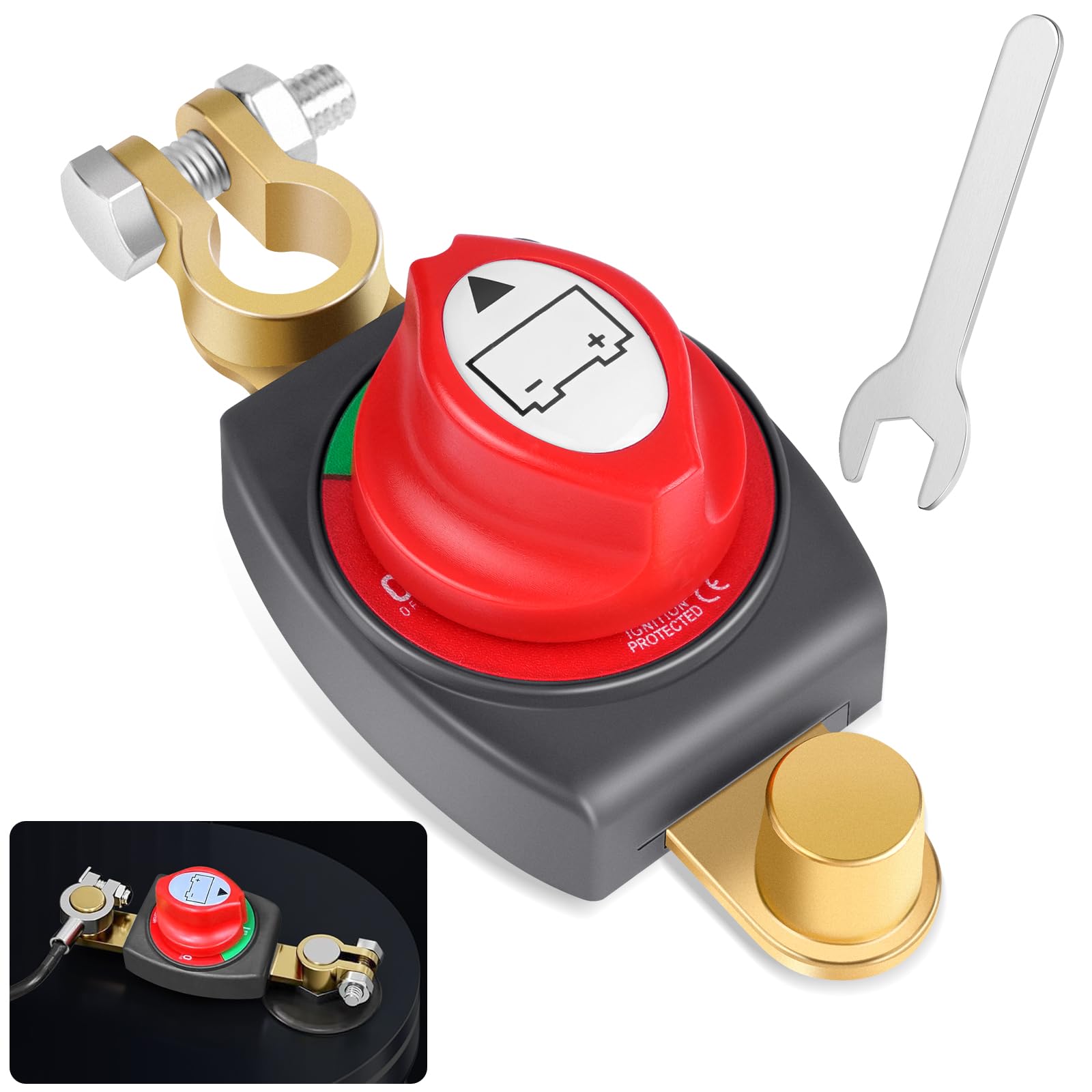 🔋🔌 Batteriehauptschalter - 12V-48V Autobatterie Trennschalter Wasserdicht Angebot bei HelloDeals