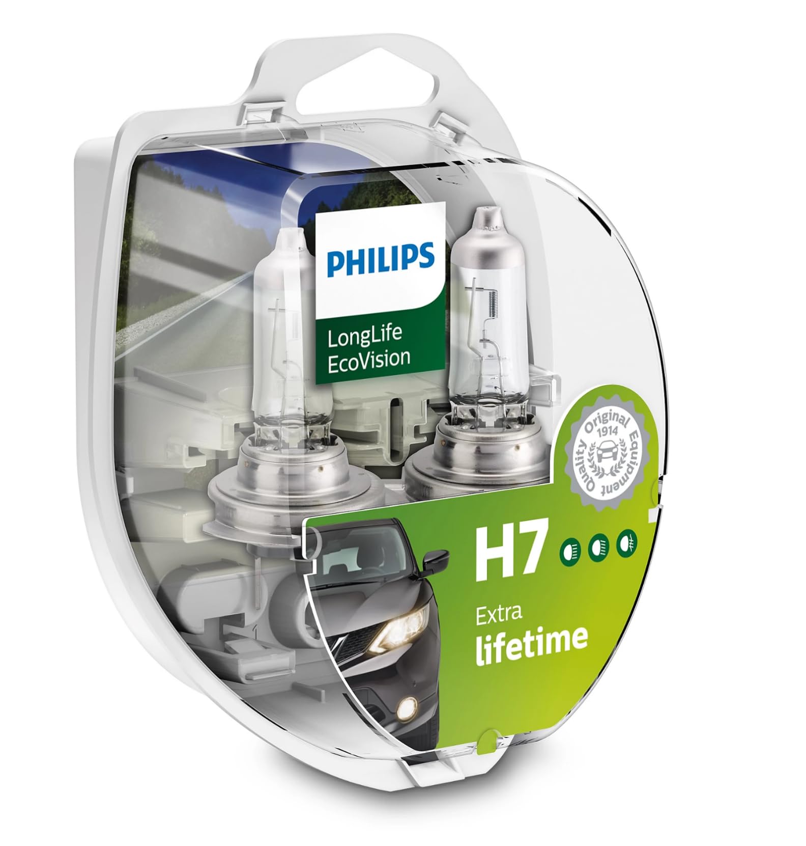 🌟 Deal des Tages: Philips 12972LLECOS2 LongLife EcoVision H7 Scheinwerferlampe, 2-er Kit Twin Box 🌟 Angebot bei HelloDeals