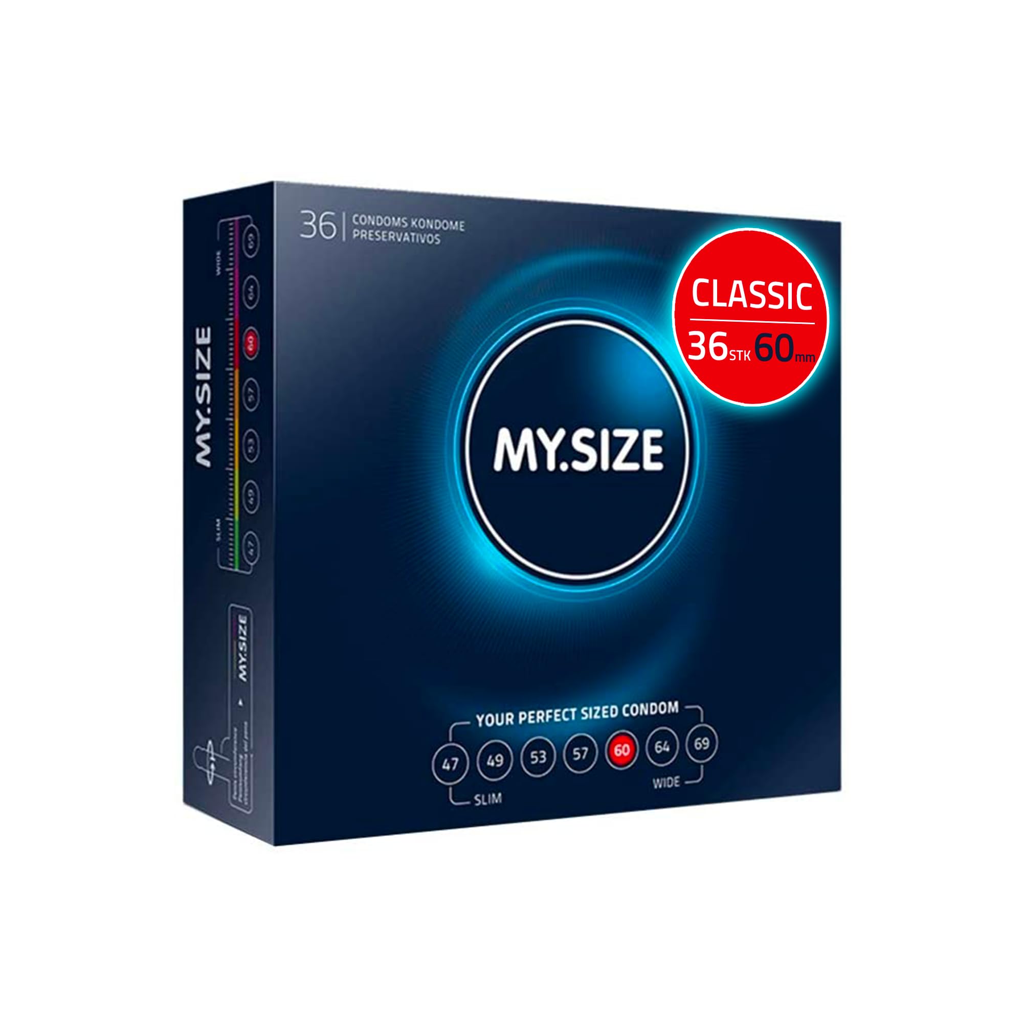 MY.SIZE Classic Kondome Größe 5 | 60mm Breite | 36er Großpackung 🌟 Angebot bei HelloDeals