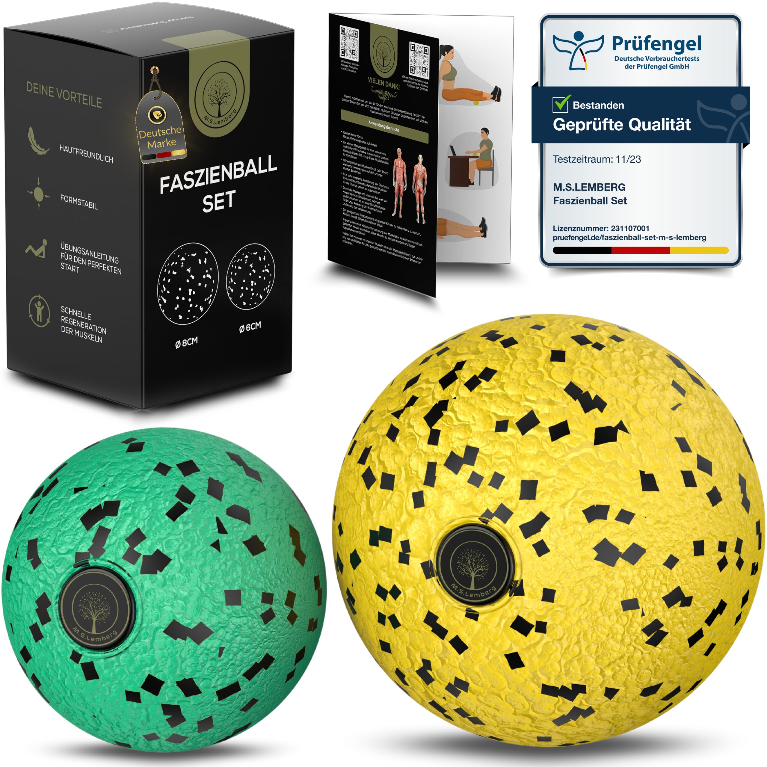 M.S.Lemberg® Faszienball Set - Massageball für gezielte Selbstmassage Angebot bei HelloDeals