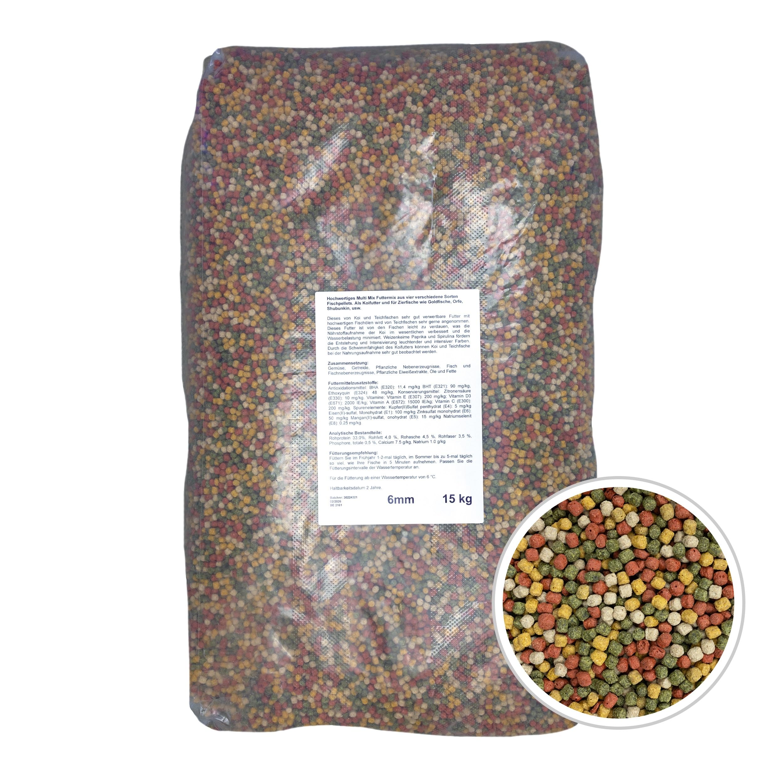 Koi Herdecke - 15 kg Fischfutter Mix für Koi's 🐠🌿 | Schwimmende Pellets von 6 mm Angebot bei HelloDeals
