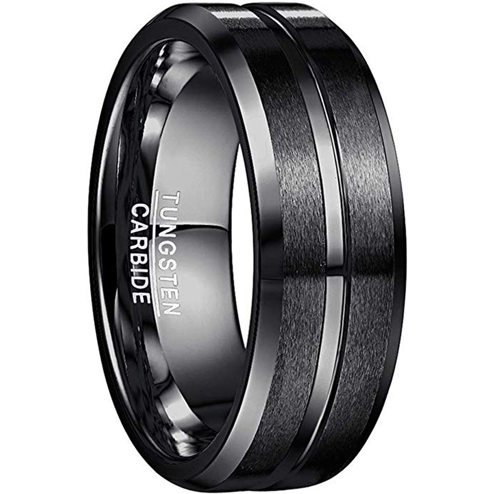 NUNCAD Ring Herren/Damen Wolframcarbid 4mm 6mm 8mm 10mm Men Fashion Schmuck Ehering Verlobungsringe Angebot bei HelloDeals