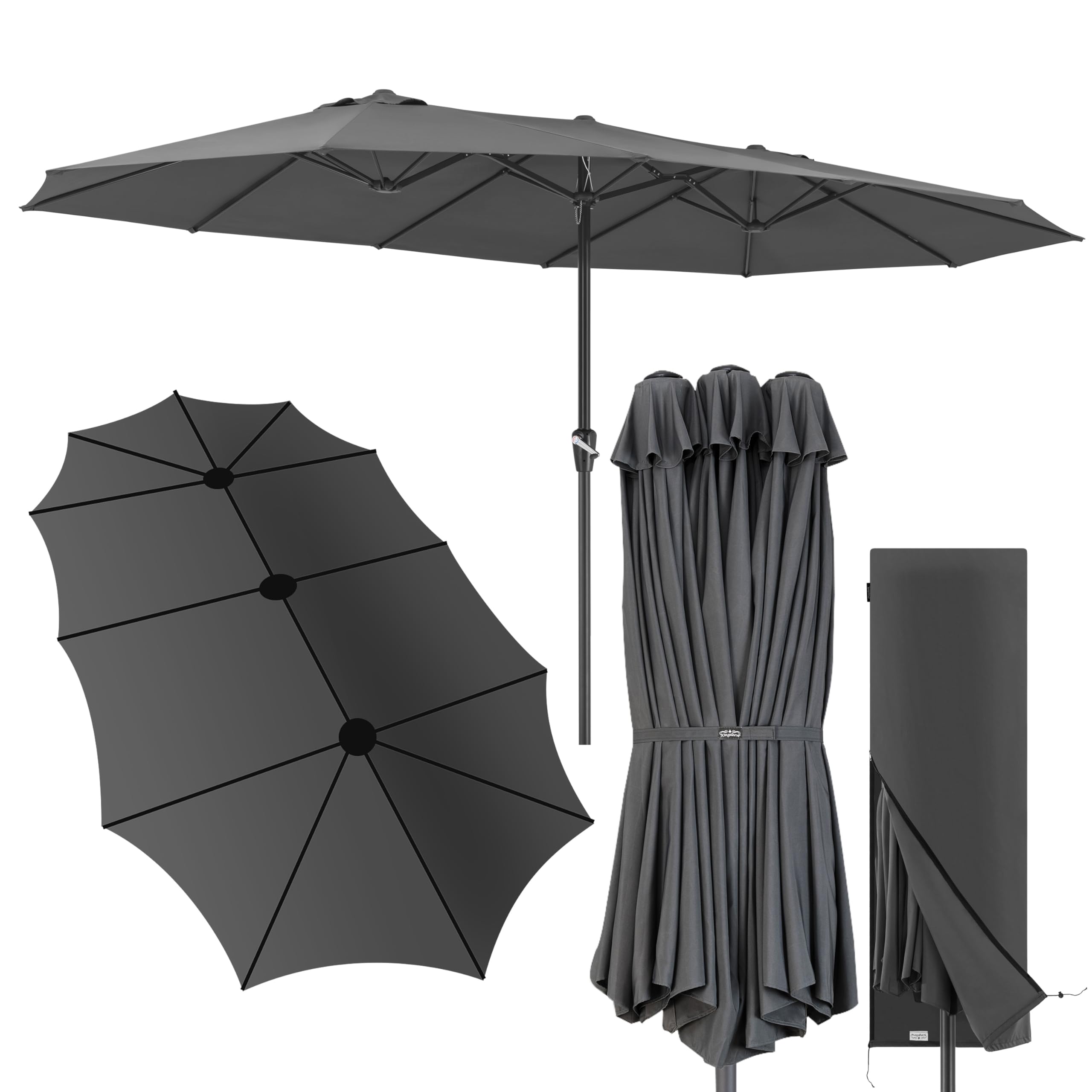 KINGSLEEVE® Sonnenschirm 460x270 cm 🌞 UV Schutz 80+ & Schutzhülle 🌿 Angebot bei HelloDeals