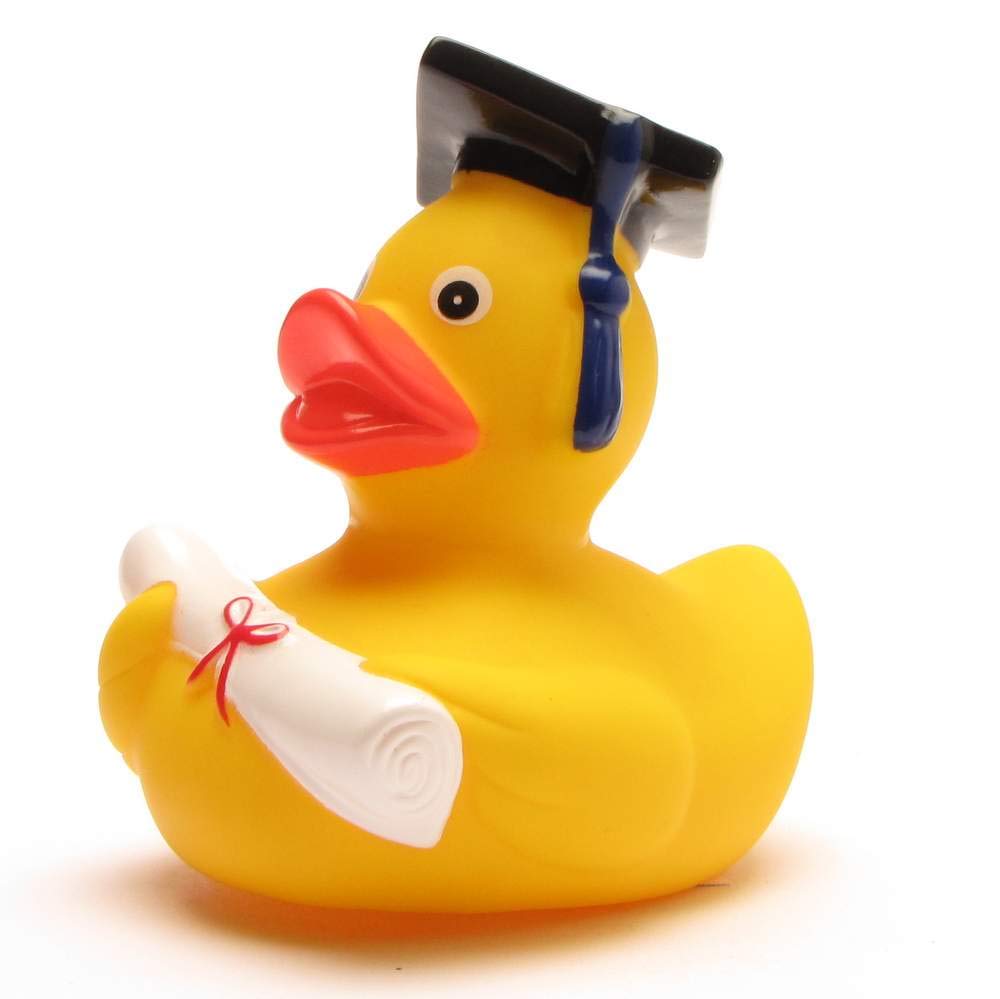 Lustige Akademiker Badeente mit Diplom 🦆🎓 - Quietscheentchen mit Doktorhut - Geschenk bei Prüfungen Abschlussfeier Uni Universität Hochschule Angebot bei HelloDeals