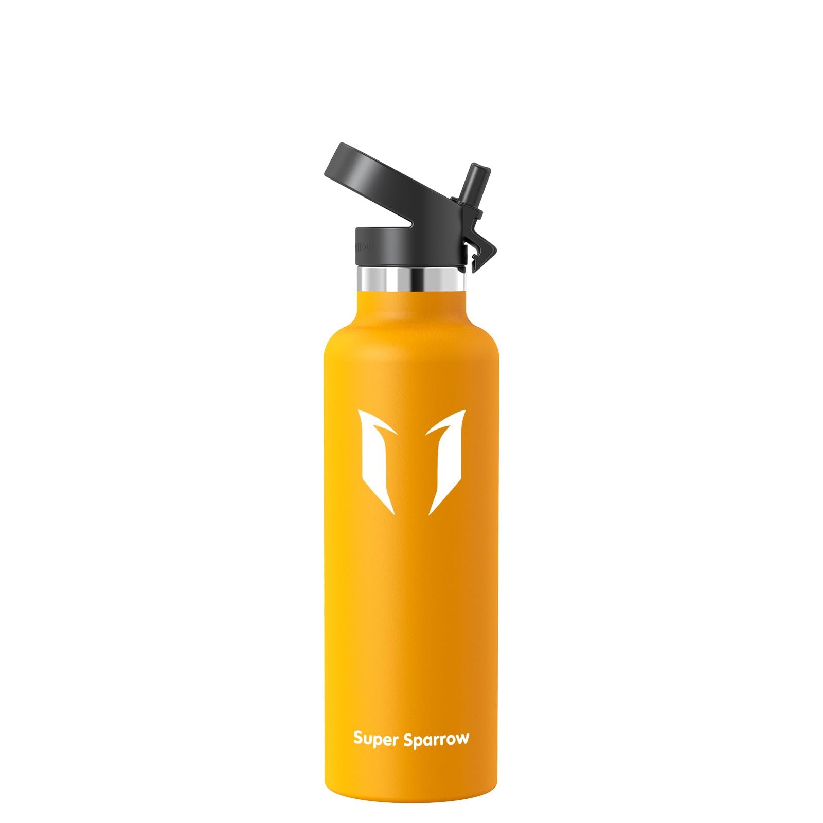 Super Sparrow Trinkflasche Edelstahl - Thermobecher - 350ml, 500ml, 750ml, 1L - FlipFlow Trinkflaschen mit Strohhalm - BPA-Frei Thermoskanne, Thermosflasche für Sport, Travel, Schule, Outdoor 750 ml C- Mango 🌟🌿🥤 Angebot bei HelloDeals