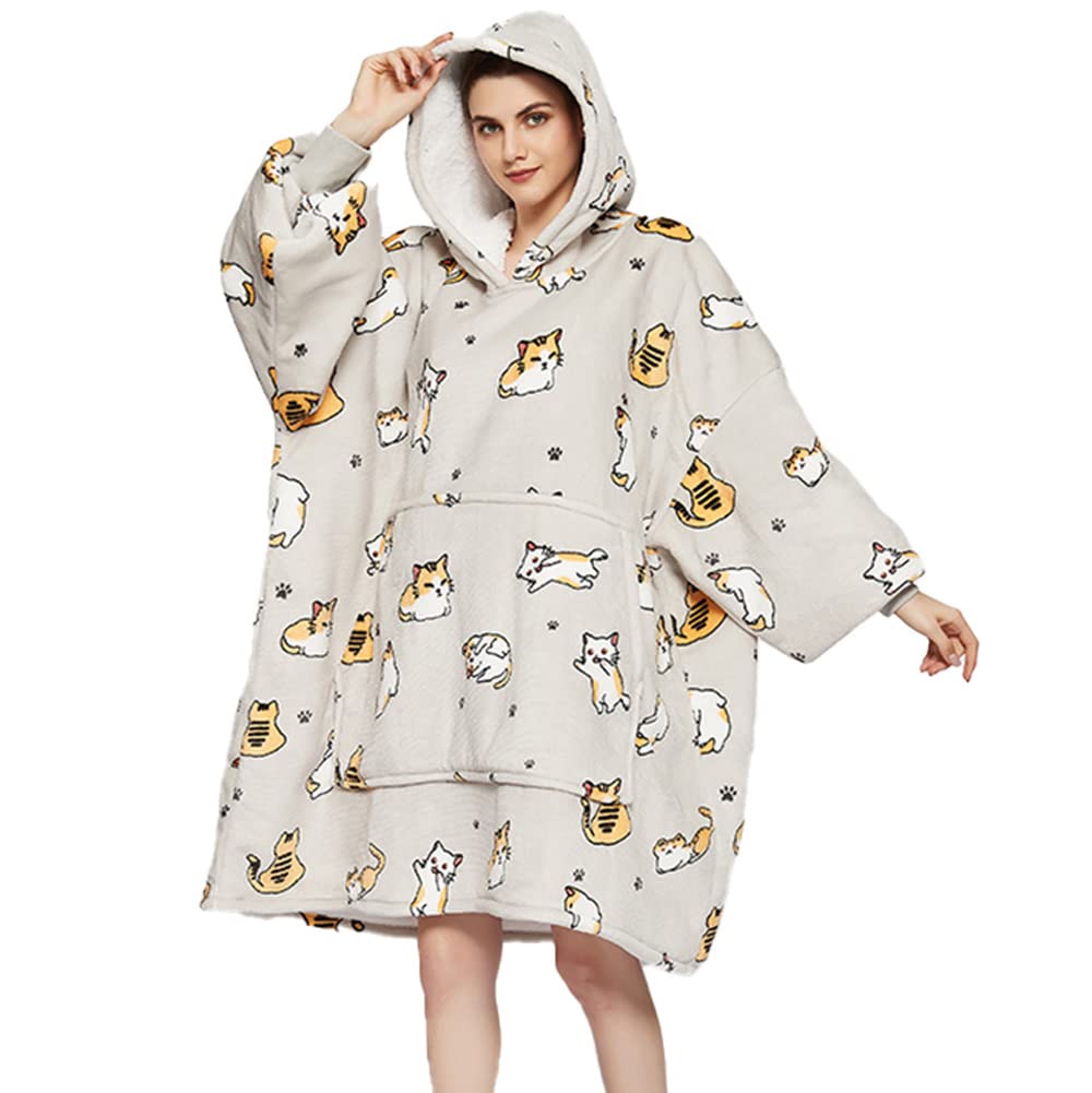 🔥 Übergroße Hoodie Sweatshirt Decke 🐱 Super Weich Gemütlich Warm 🎁 Geschenkidee 🛋️ Angebot bei HelloDeals