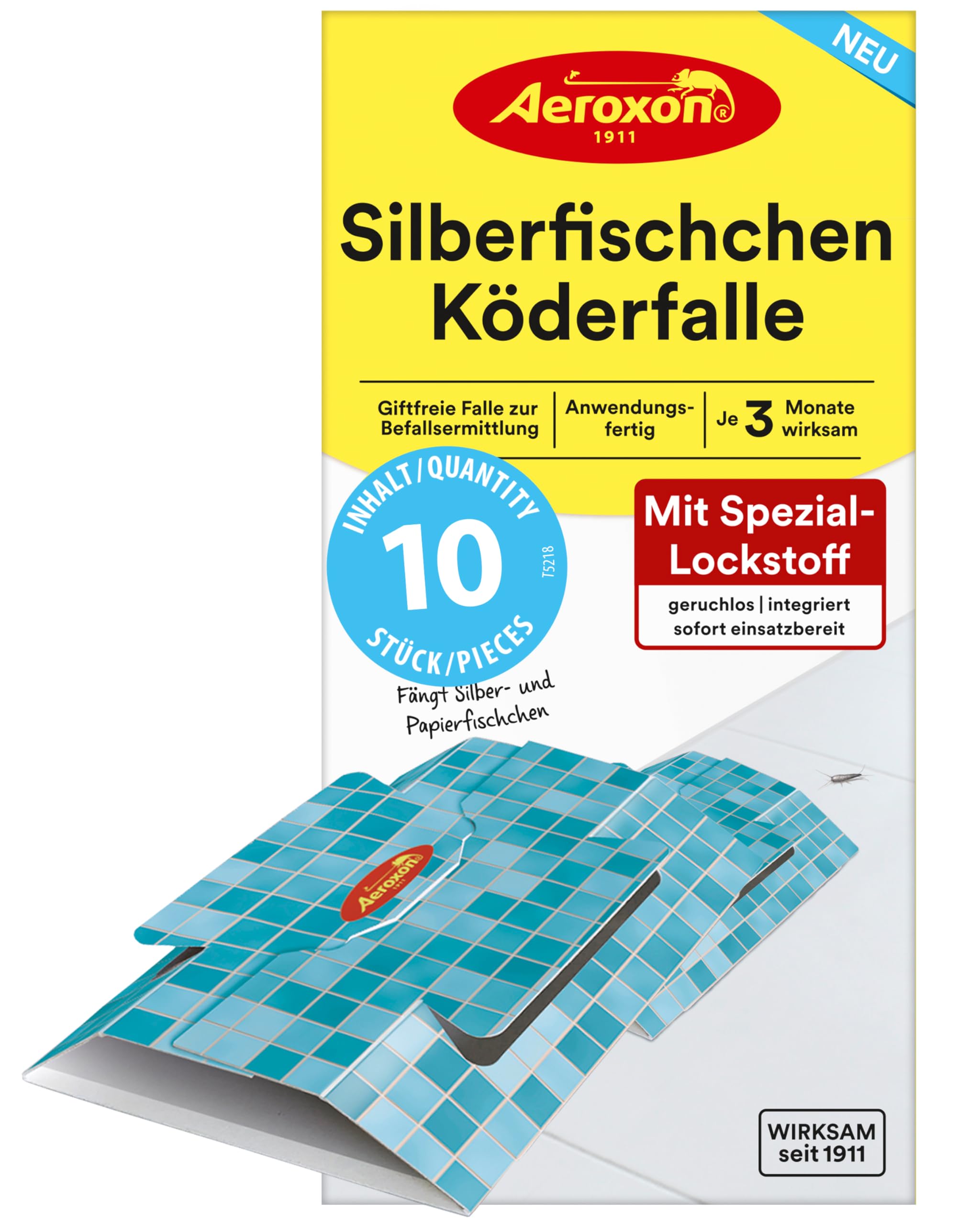 🐜🪳 Aeroxon Silberfischfalle 10er Pack - Effektive und umweltfreundliche Papierfische Falle Angebot bei HelloDeals