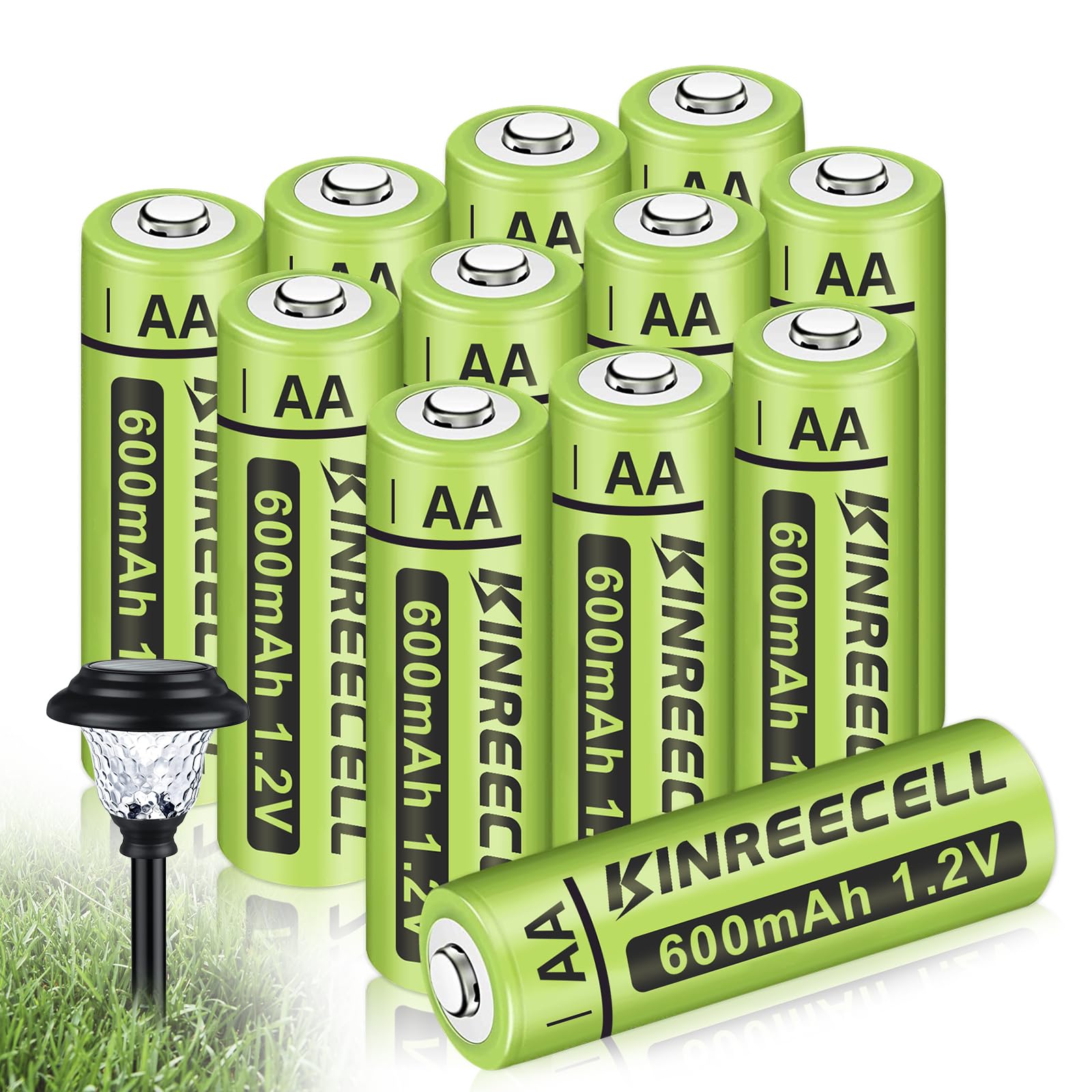 🔋🌞 KINREECELL Wiederaufladbare AA-Batterien | Solarleuchten, Lichterketten, Solar-Wegeleuchten | AA 600mAh 12Stück Angebot bei HelloDeals