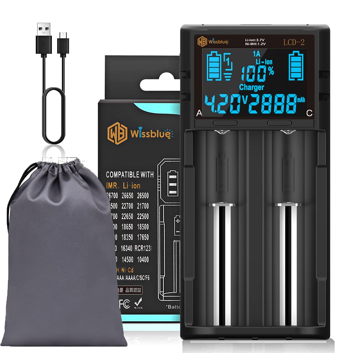 LCD-2 AA 18650 Akkuladegerät 3,7 V 1,2 V 📱🔋 Angebot bei HelloDeals