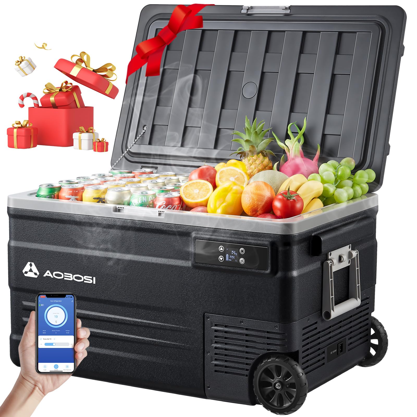 🌟 AAOBOSI Kompressor Kühlbox 74L Schwarz 🚗🏕️ Angebot bei HelloDeals