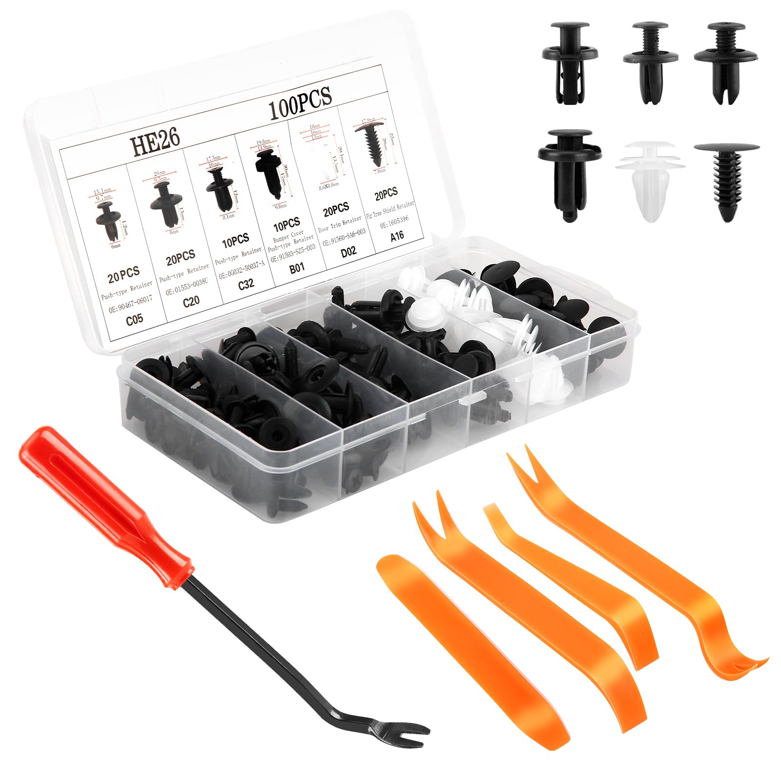 🔧🚗 105 Stück Befestigungsclips Set - Auto Clips und Schrauben Entfernungswerkzeug Angebot bei HelloDeals