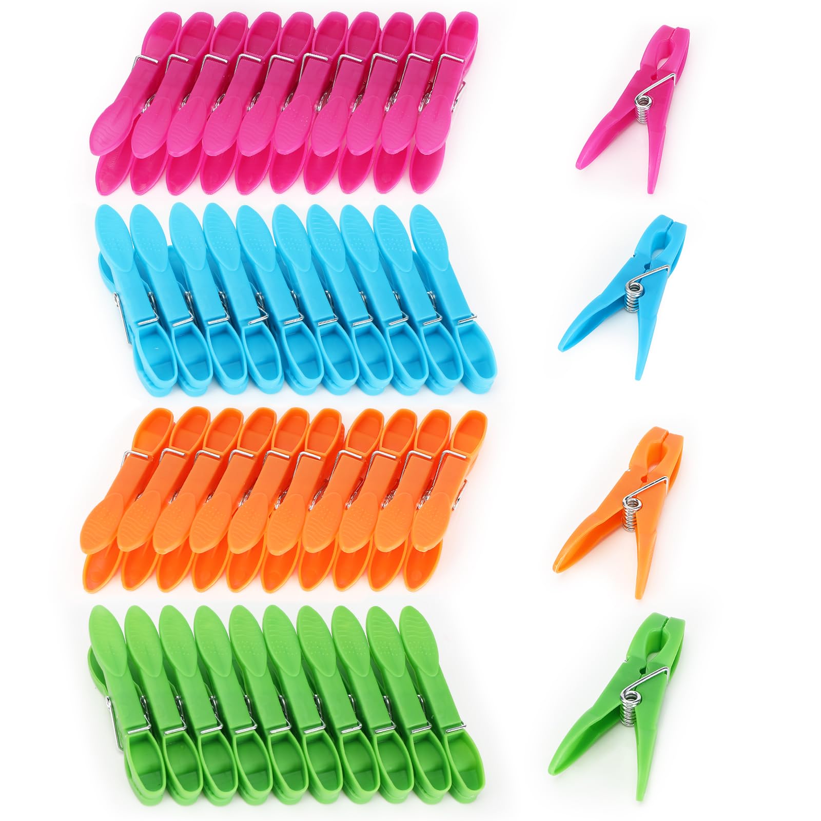 🌈 Auauraintt 60 Stück Wäscheklammern, 4 Farben aus Kunststoff 🌞 Angebot bei HelloDeals
