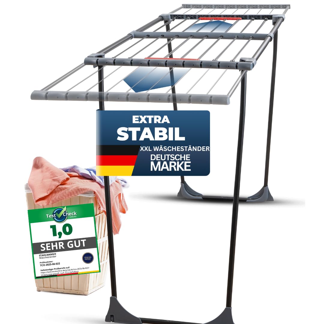 STAHLMANN ® Wäscheständer ausziehbar [20M Trockenfläche] - Wäscheständer XXL [Made IN EU] Angebot bei HelloDeals