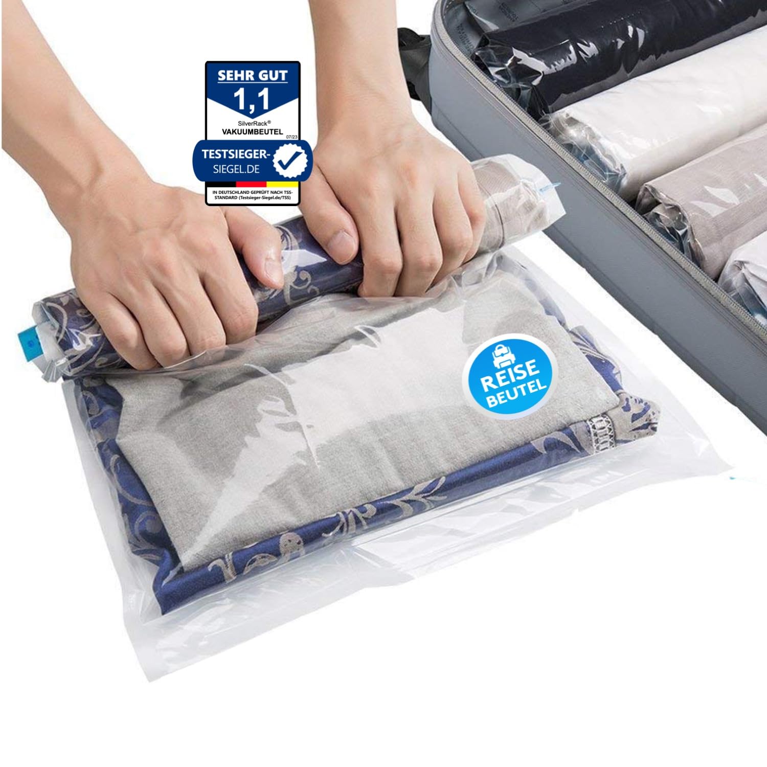 SilverRack Vakuumbeutel Reise zum Rollen [12 Stück] - Vakuum Kleiderbeutel für Kleidung Angebot bei HelloDeals