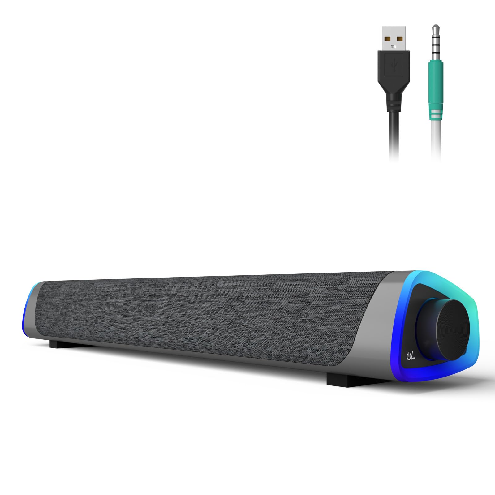 SOULION R30 Computer Lautsprecher mit LED Licht ⭐ Tragbarer Sound Bar Lautsprecher Angebot bei HelloDeals