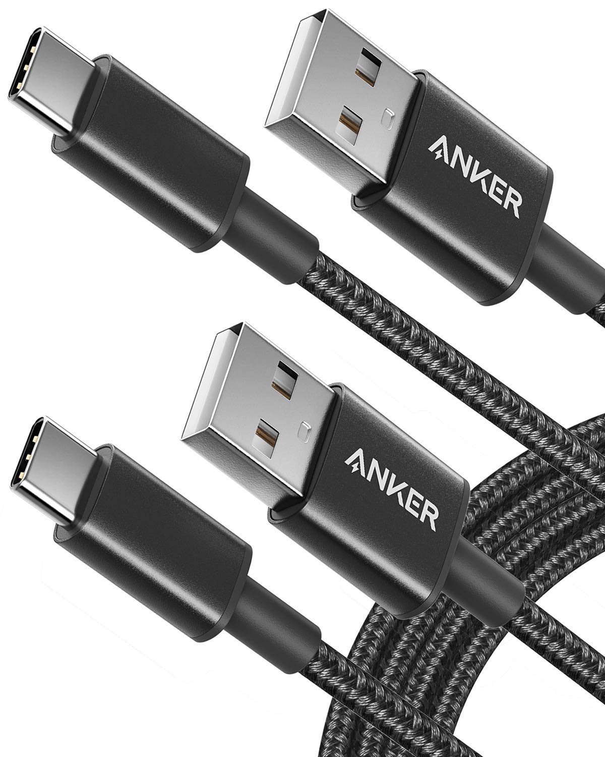 🔌📱 Anker USB-C/USB-A 2.0 Kabel [2 Stück] 1,8m Nylon Type C Ladekabel Schwarz Angebot bei HelloDeals