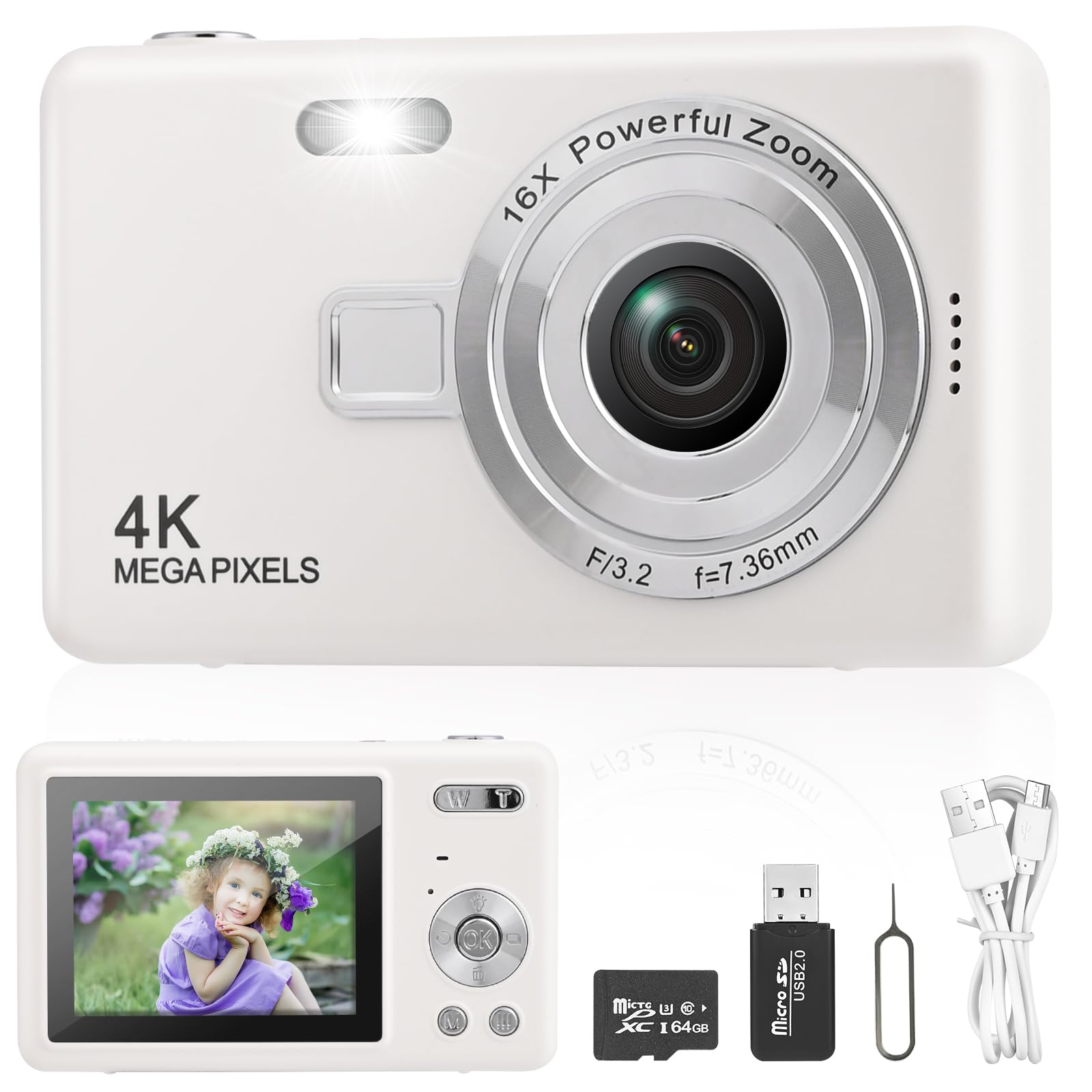 Digitalkamera Fotokamera mit 64GB Karte, 1080P FHD 40MP Kinder Kamera 2.4' LCD Angebot bei HelloDeals