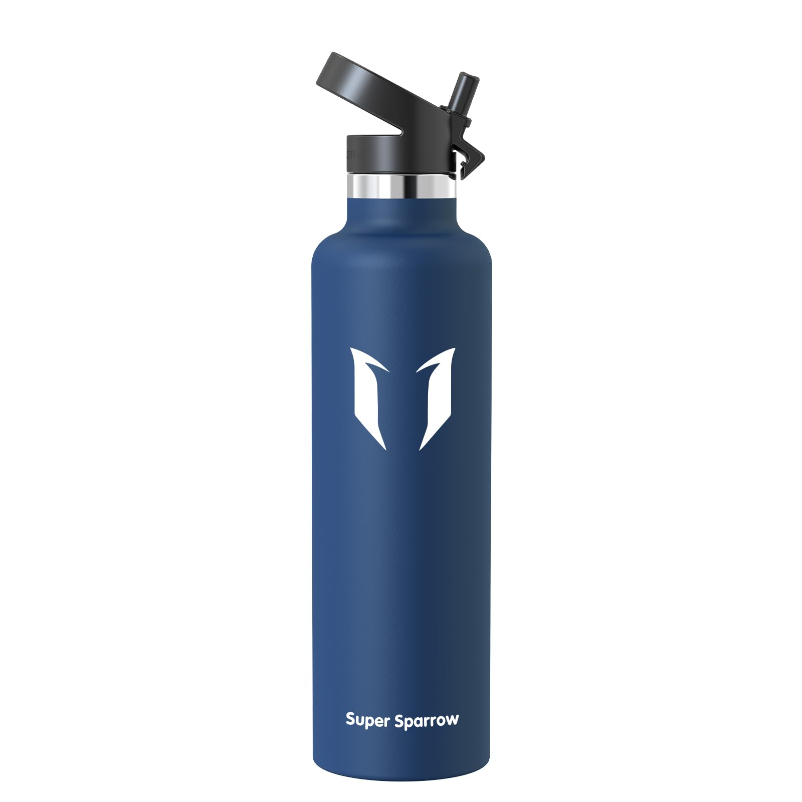 Super Sparrow Trinkflasche Edelstahl - Thermobecher - 350ml, 500ml, 750ml, 1L - FlipFlow Trinkflaschen mit Strohhalm - BPA-Frei Thermoskanne, Thermosflasche für Sport, Travel, Schule, Outdoor 1000 ml C- Blaubeere 🌟 Angebot bei HelloDeals
