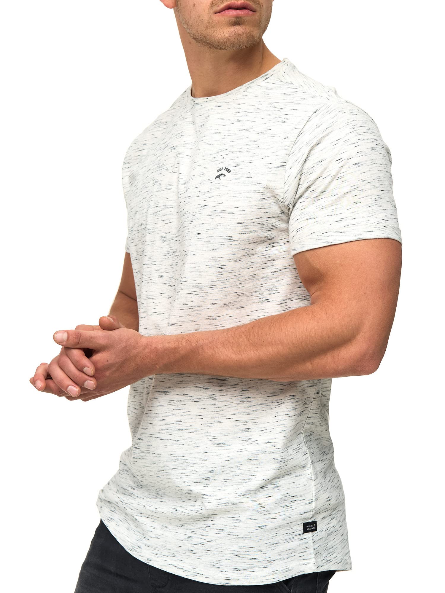 Indicode Herren Kloge T-Shirt mit Rundhals-Ausschnitt | Herrenshirt Sommershirt XL Ecru Mix 🌟 Angebot bei HelloDeals