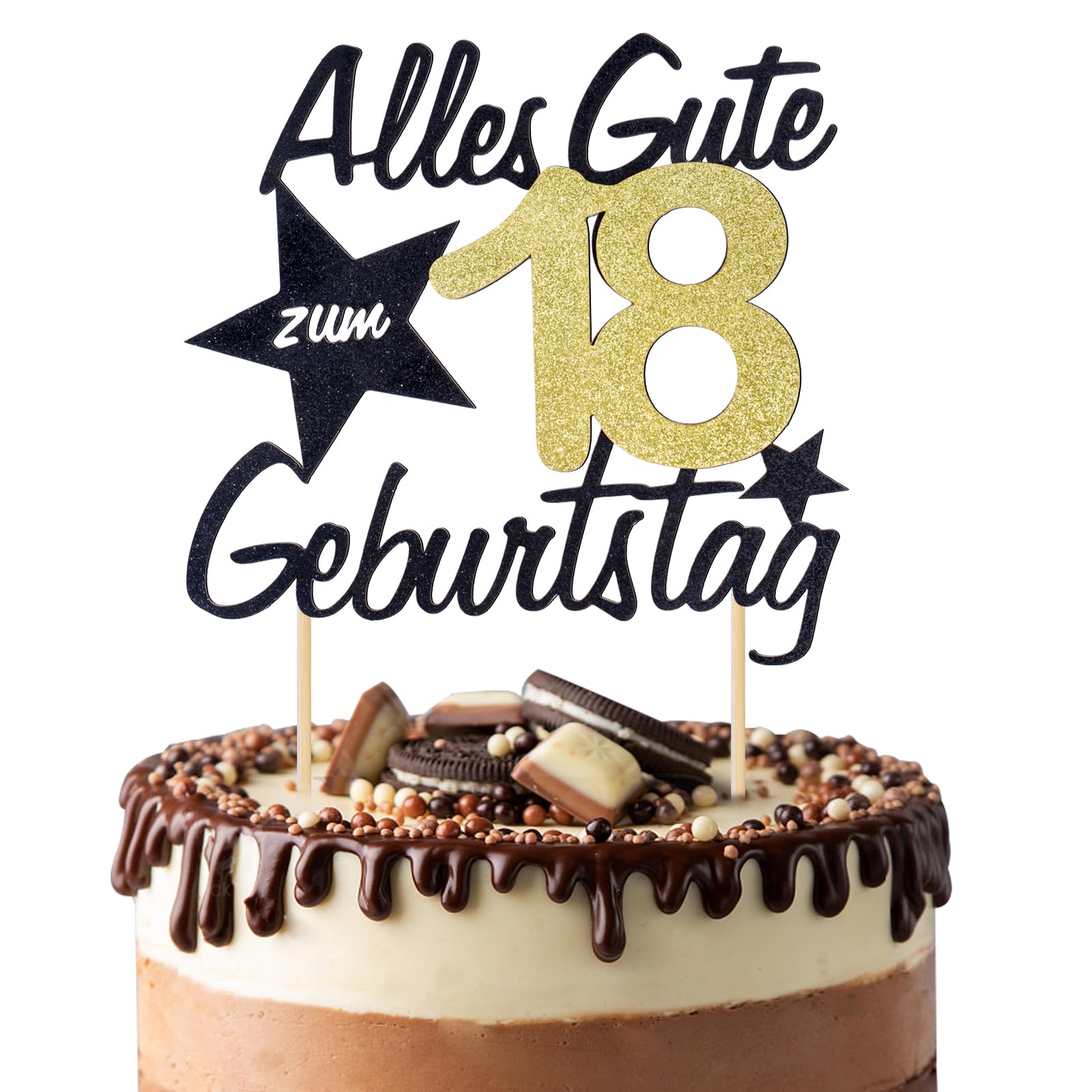 BETESSIN Torten Deko 18 Geburtstag Alles Gute zum Geburtstag 18 Jahre 🎂🍰🎉🧁🎁 Angebot bei HelloDeals