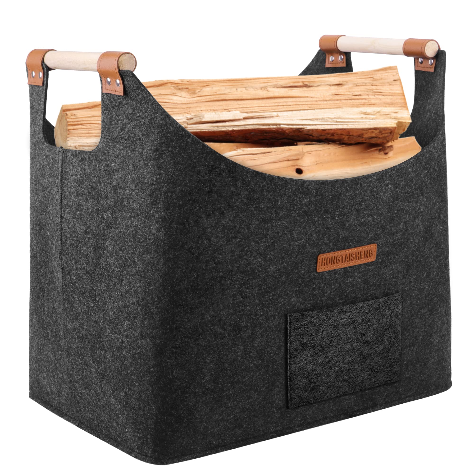 XL Filzkorb für Brennholz und Einkäufe 🧺 | Faltbare Filztasche mit verstärkten Griffen Angebot bei HelloDeals