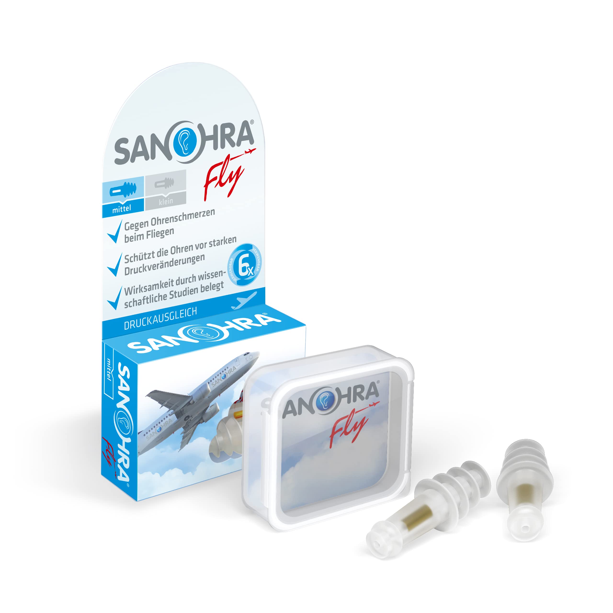 SANOHRA fly – Ohrstöpsel gegen Ohrendruck beim Fliegen Angebot bei HelloDeals