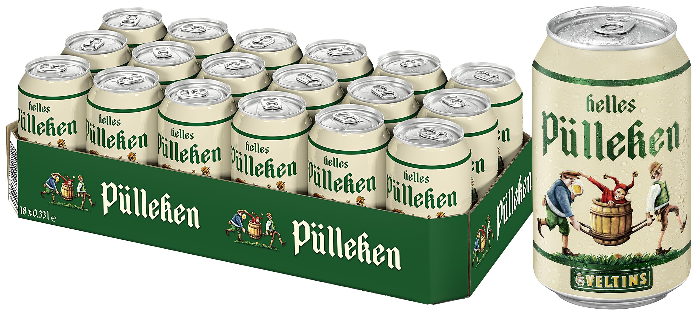 Angebot: Helles Pülleken, EINWEG (18 x 0,33 l Dose) 🍺🌟 Angebot bei HelloDeals