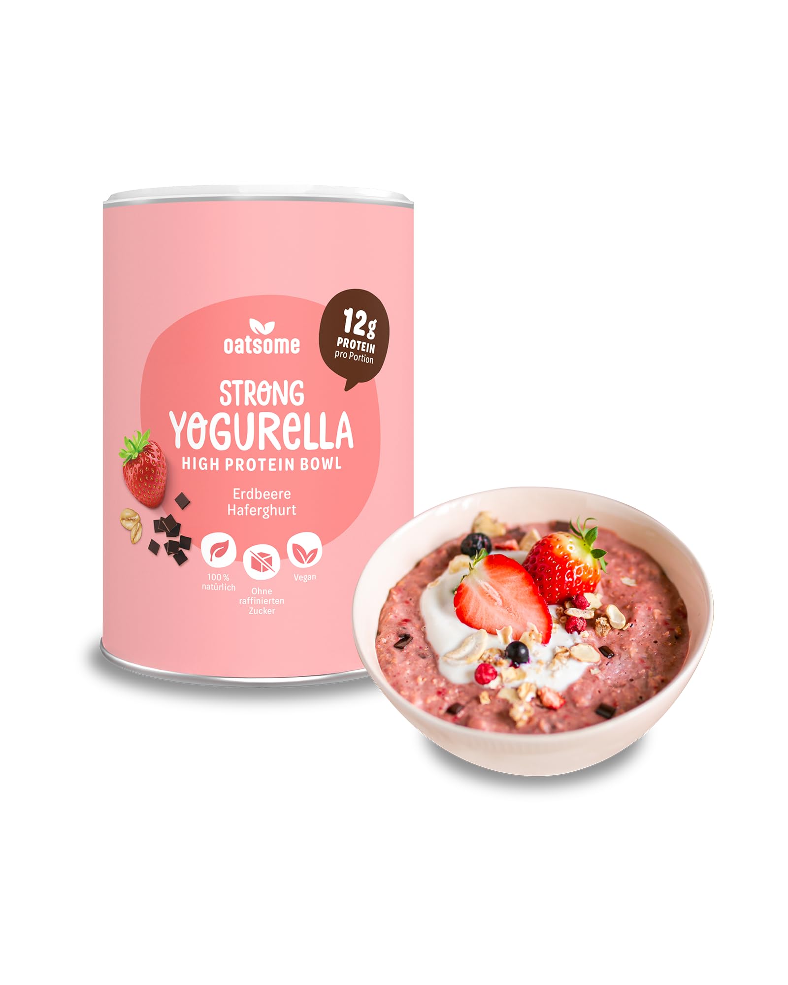 OATSOME® Strong Yogurella | High Protein Bowl Mit Erdbeere, Haferghurt & Schokochips 🍓🥣 Angebot bei HelloDeals