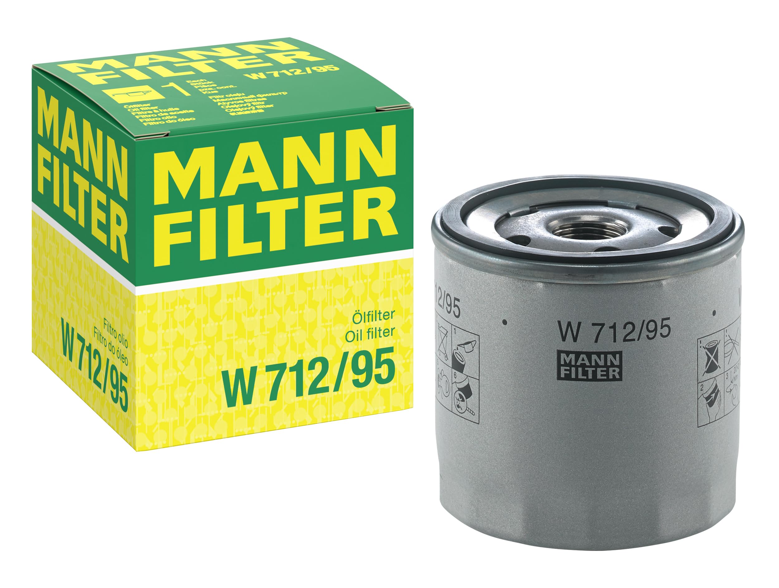 🚗 MANN-FILTER W 712/95 Ölfilter - für Pkw + Transporter Weiß Einzelpack 🚚 Angebot bei HelloDeals