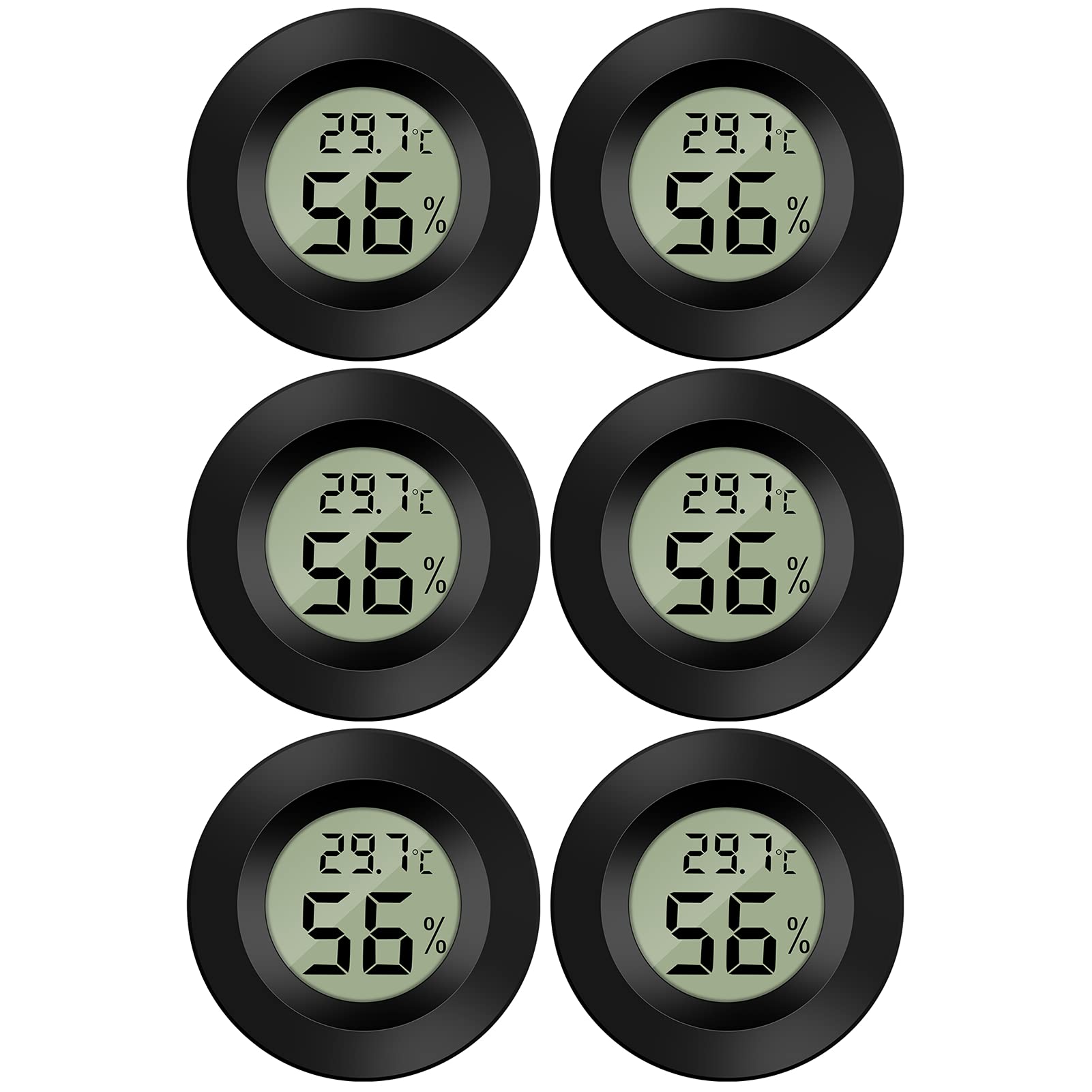 Thlevel Mini Digital Hygrometer Thermometer Temperatur Luftfeuchtigkeitmessgerät für Innenraum Gewächshaus Wohnzimmer 6 Stücke 🌡️🏡 Angebot bei HelloDeals