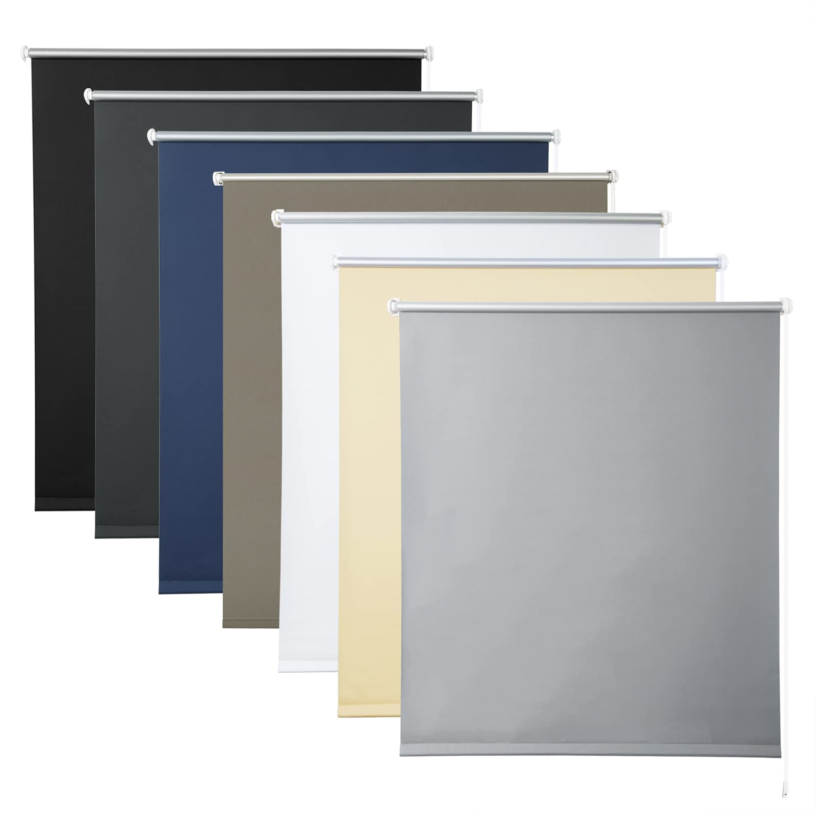 🌞🏠 WOLTU Verdunklungsrollo ohne Bohren Grau 50x160cm (BxH) 🌙🪟 Angebot bei HelloDeals