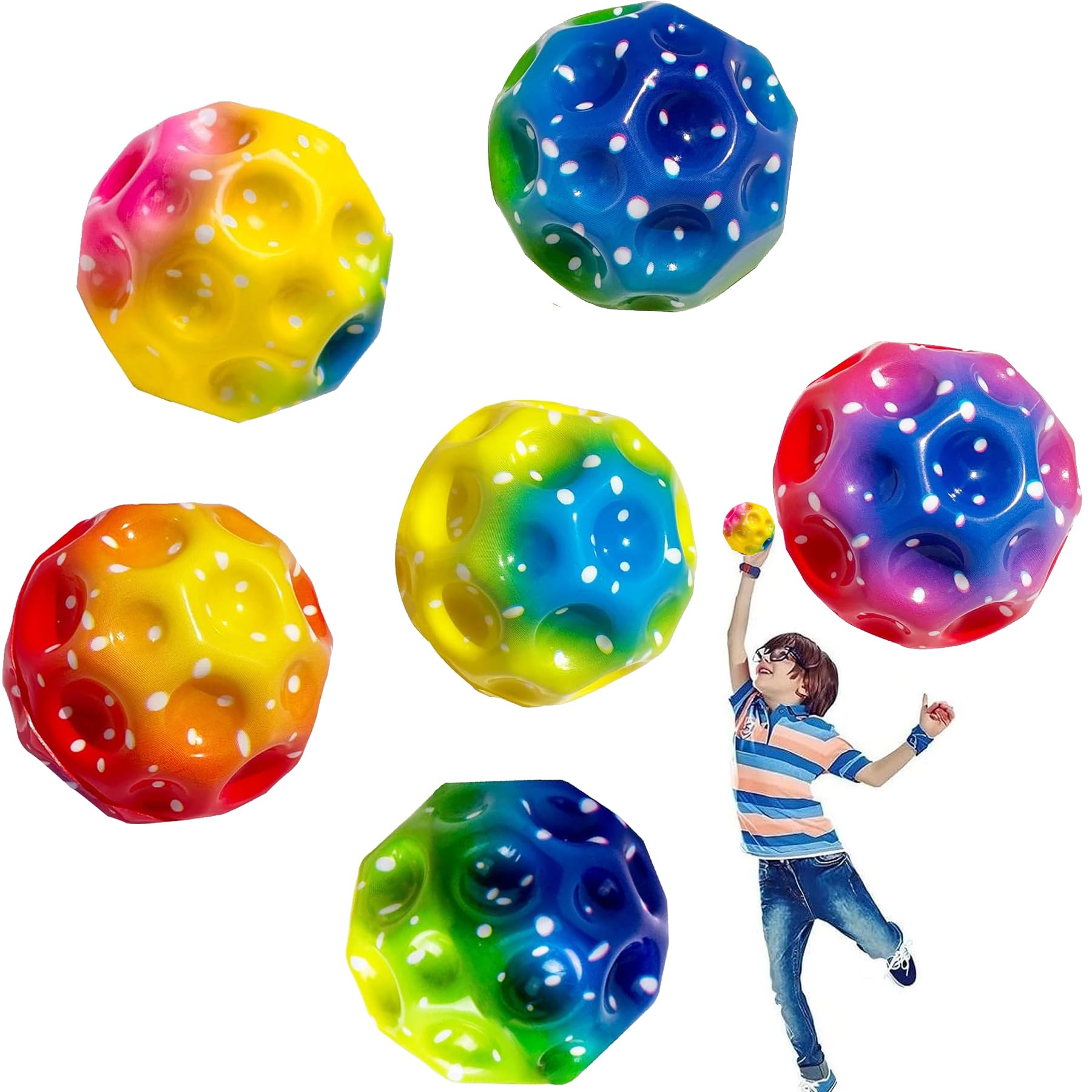 TZEKING 6 Stück Moon Ball Hüpfende Bälle Set Angebot bei HelloDeals