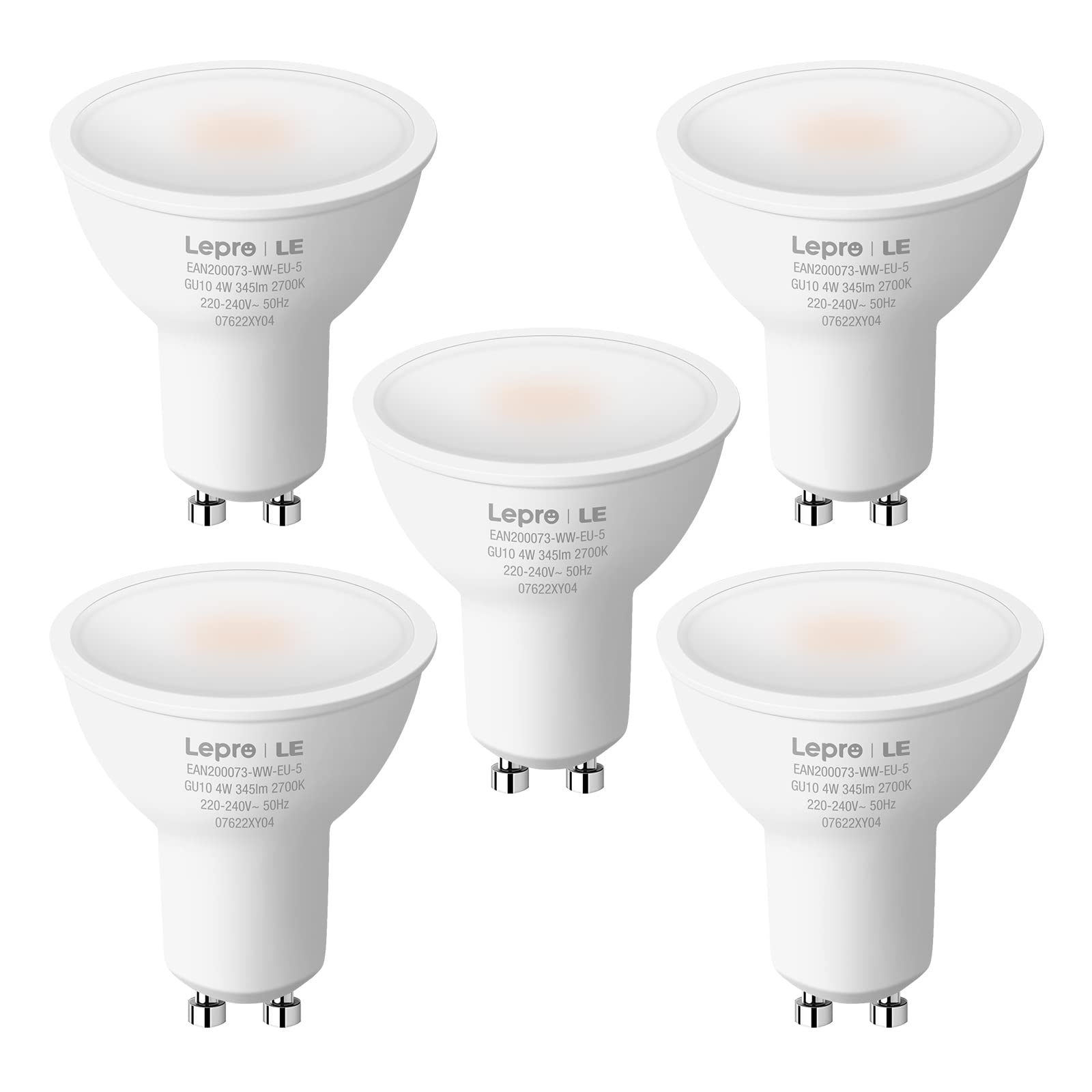 🌟 5er Pack Lepro GU10 LED Birnen, 2700K warmweiß, 4W 345lm, Energiesparend & Hochwertig 🌟 Angebot bei HelloDeals