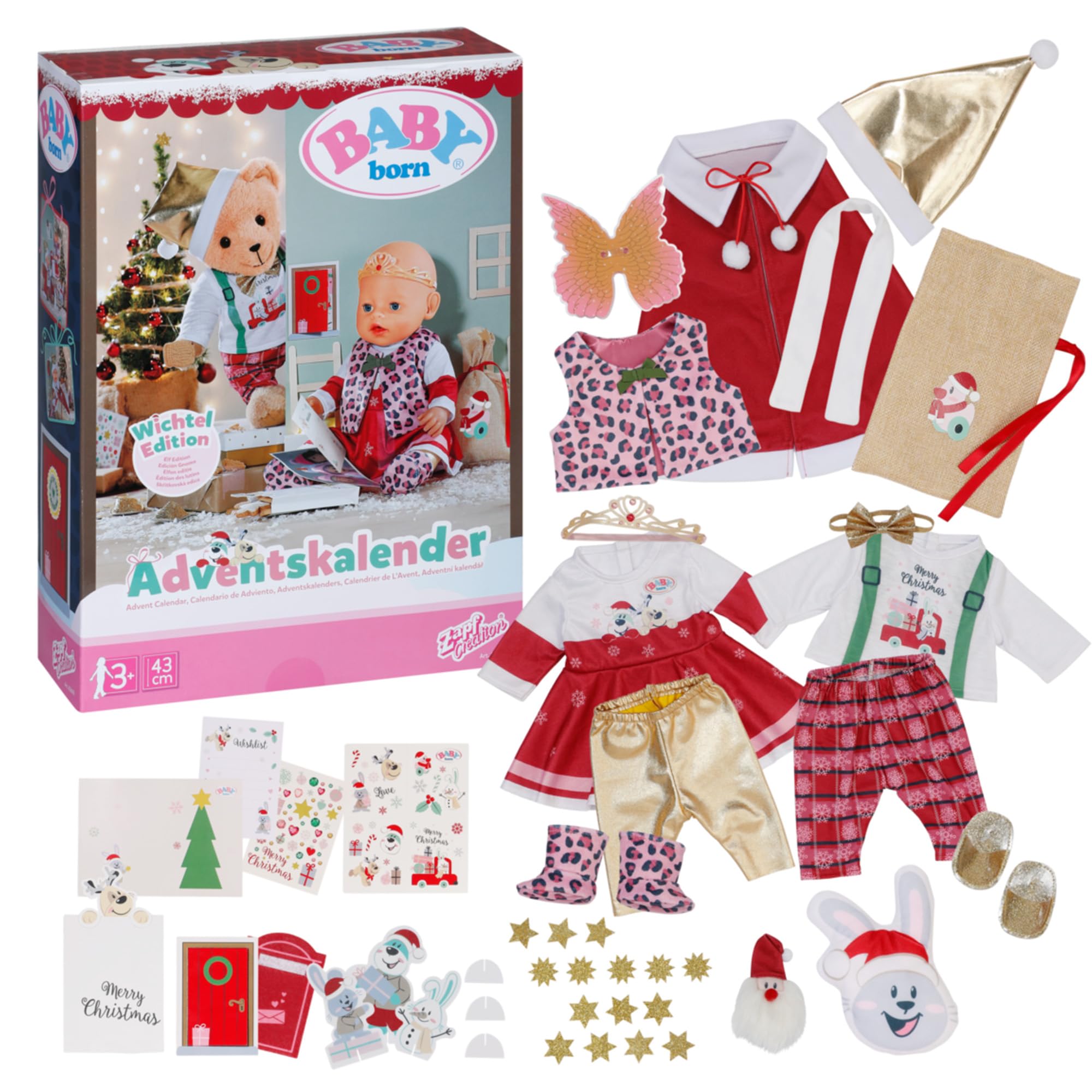 🎁 BABY born Adventskalender mit 24 Überraschungen, Puppenkleidung und Accessoires Angebot bei HelloDeals