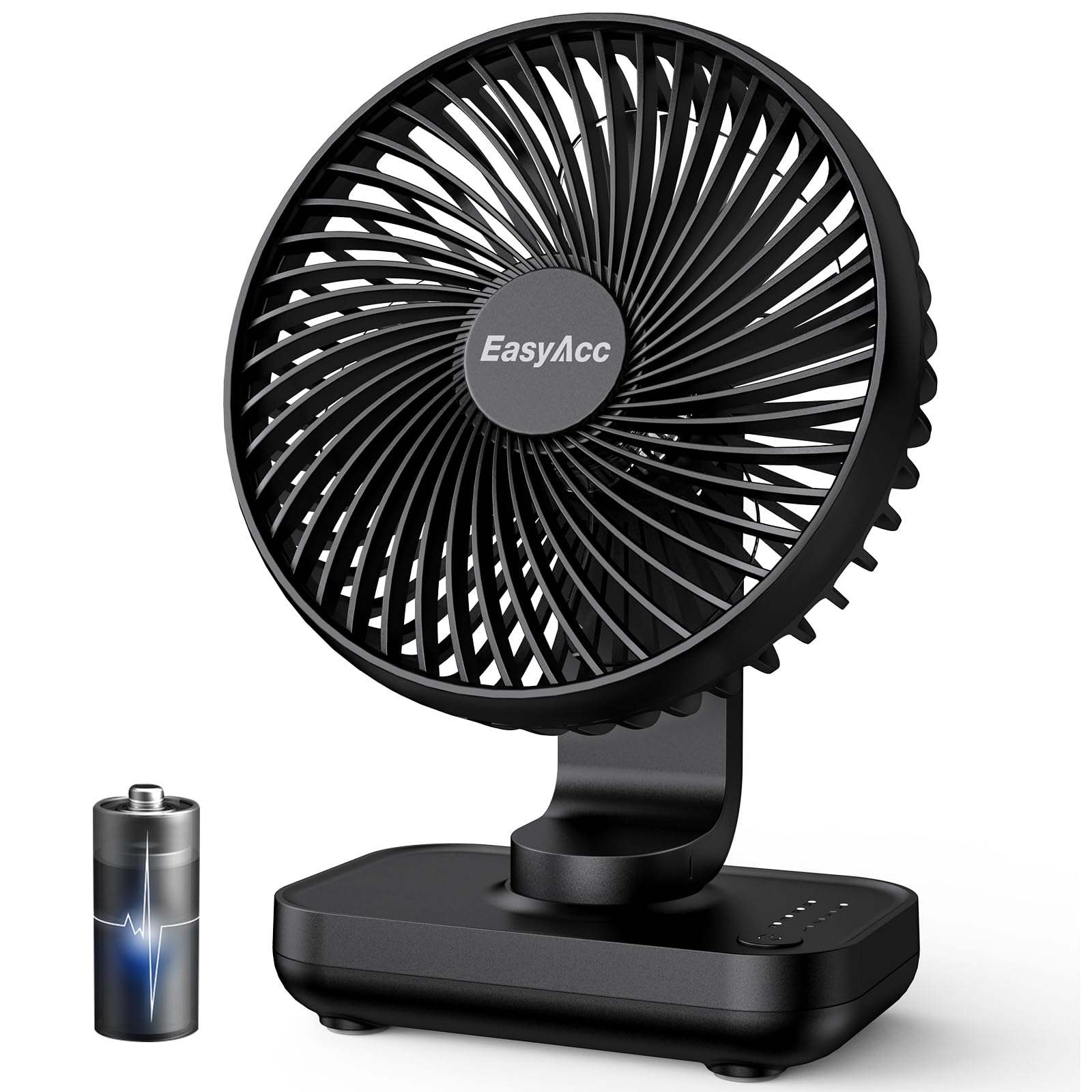 🌀 EasyAcc Tischventilator 4000 Akku Batterie USB Ventilator Schwarz 4000 mAh Angebot bei HelloDeals
