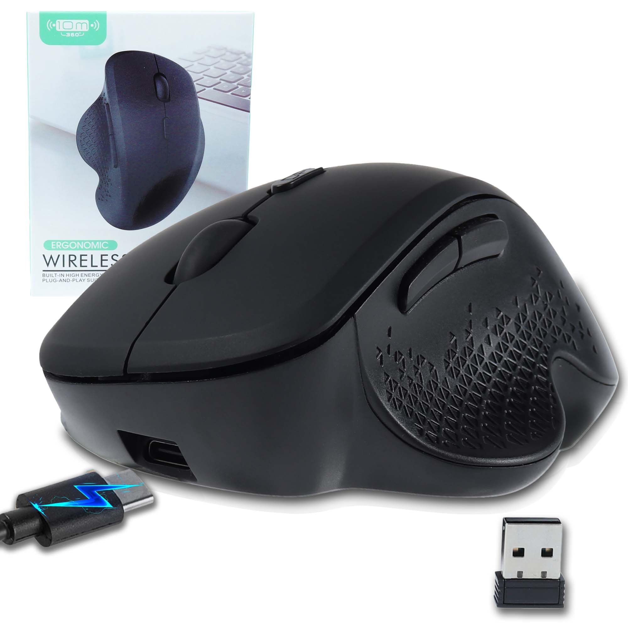 🖱️ Kabellose ergonomische vertikale Maus mit Dual-Modus | Leise wiederaufladbare tragbare Computermaus Angebot bei HelloDeals