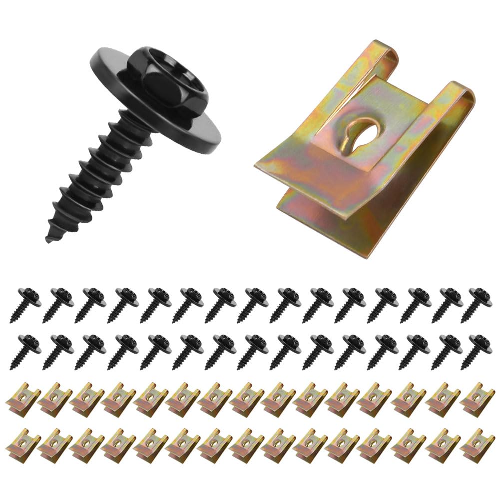 Adiwo Blechmutter Schraube Mutter Clip Kit, 60 Stück Edelstahl Karosserieschrauben Angebot bei HelloDeals